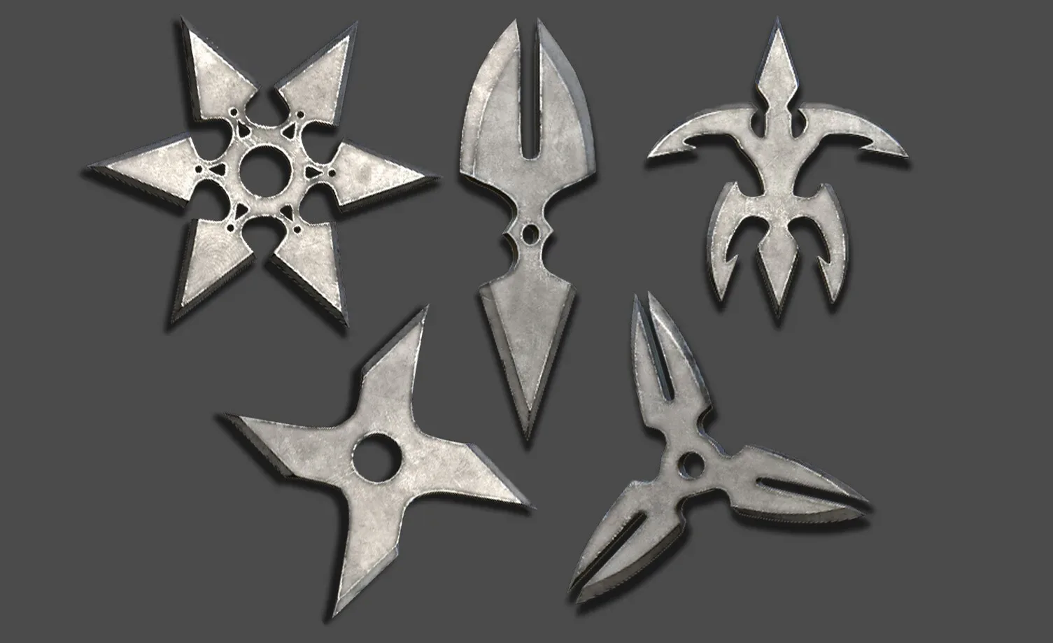 25 Shuriken Models Lowpoly and Highpoly (with UV) , IMM Brush Vol. 4