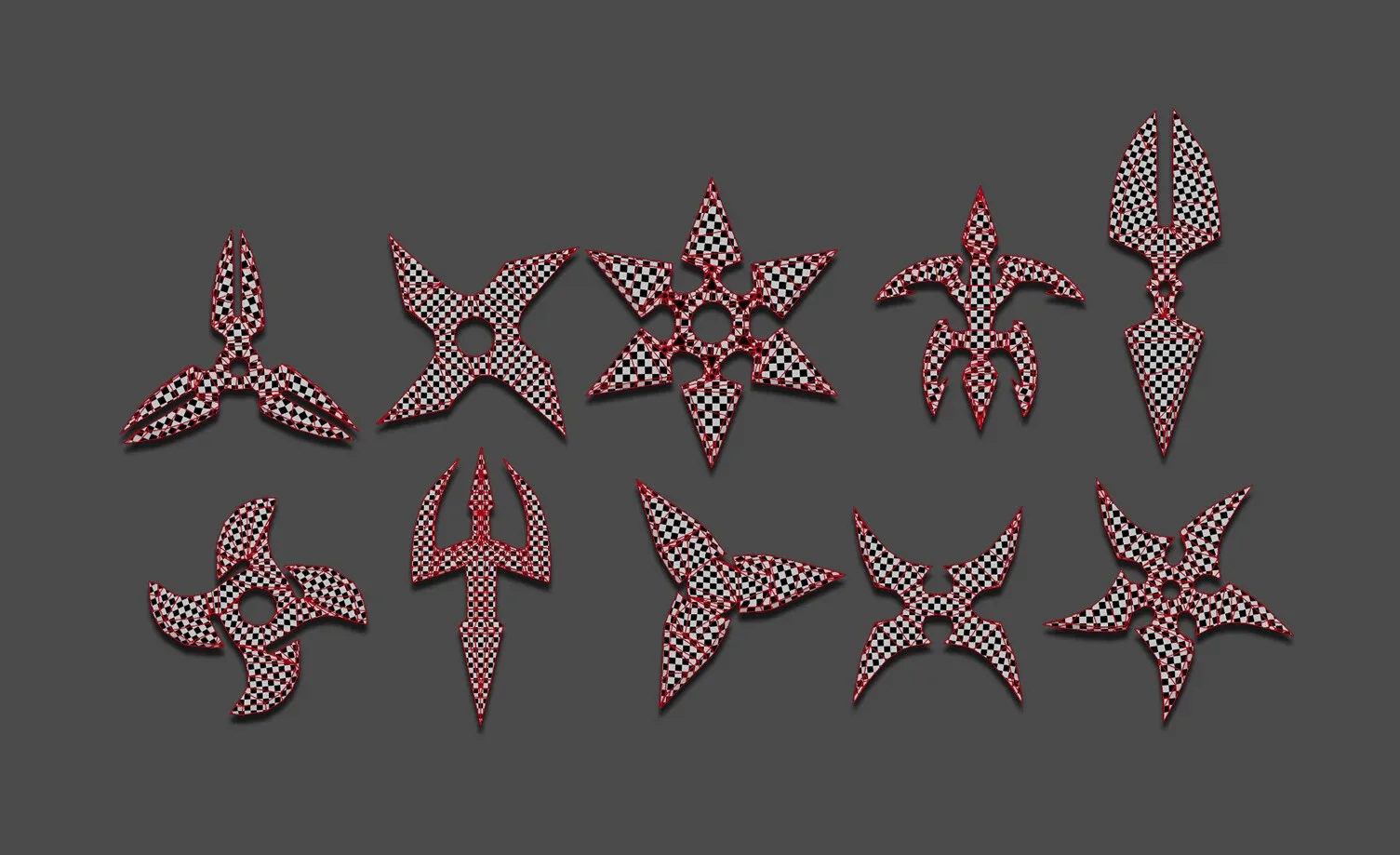 25 Shuriken Models Lowpoly and Highpoly (with UV) , IMM Brush Vol. 4