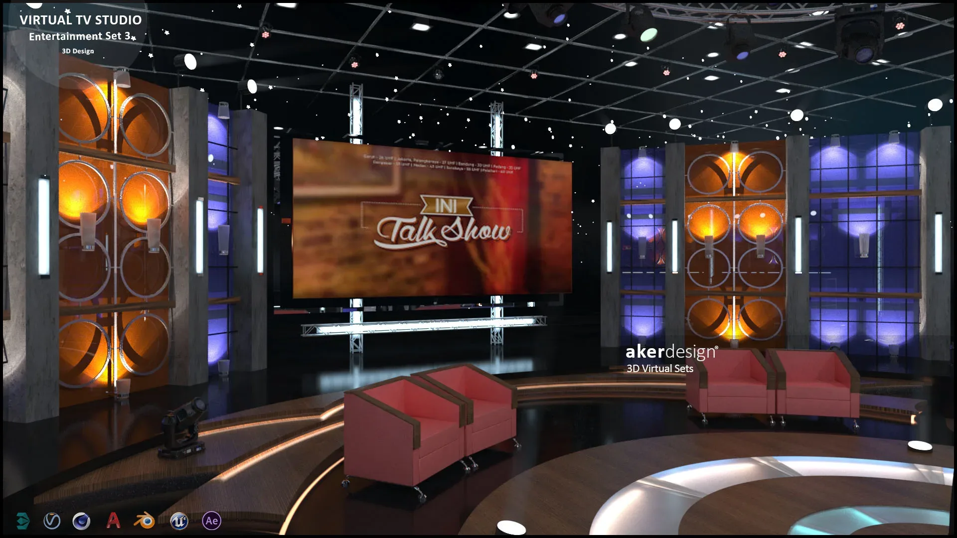 Virtual TV Studio Entertainment Set 3