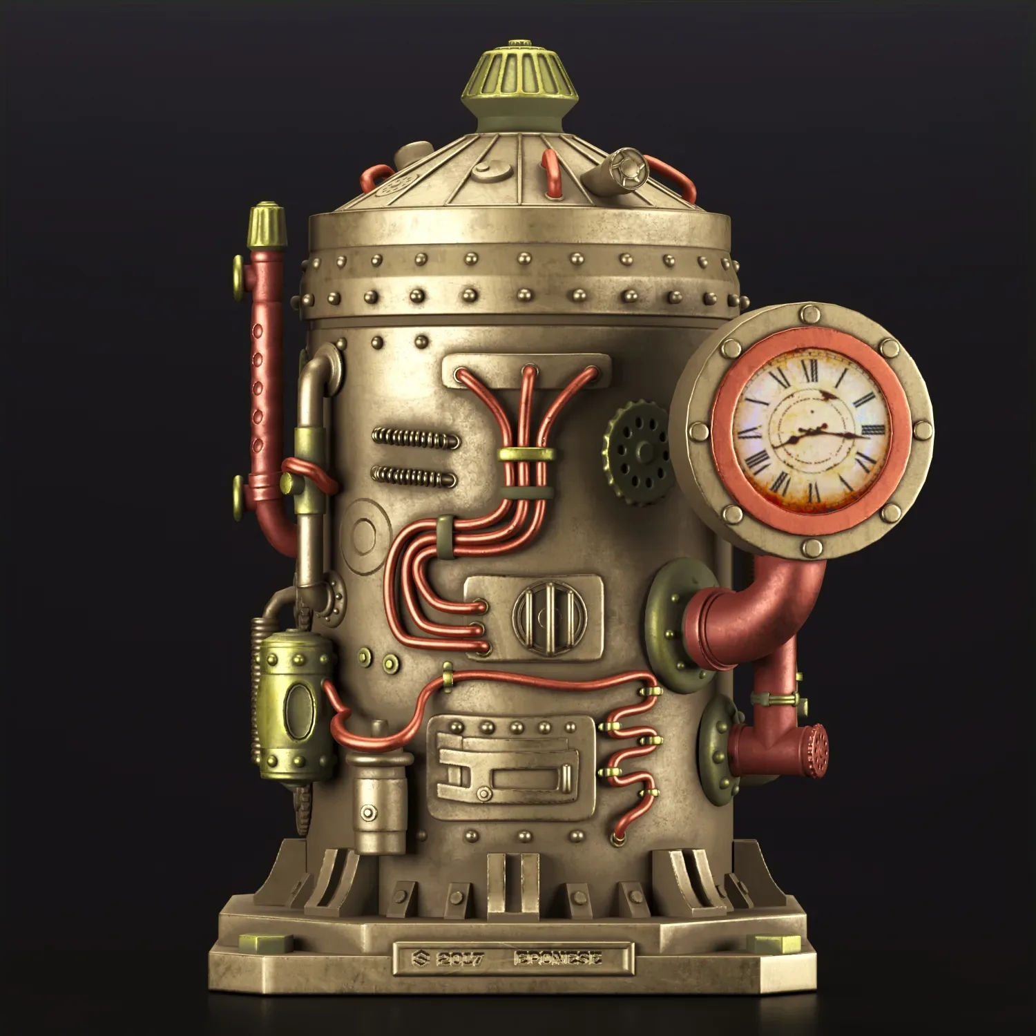 Time Displacement Capsule Clock and Pen Pot Figurine home decor 3D model