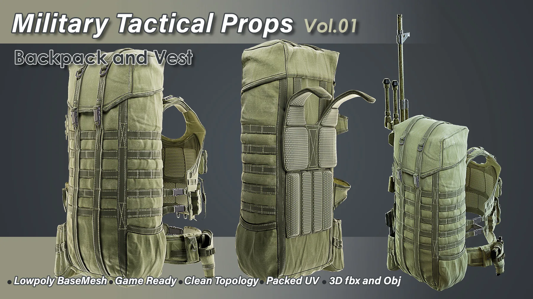 Military Tactical Props Vol.01 / Backpack and Vest