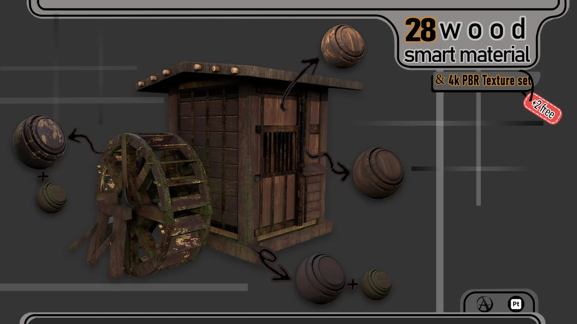 28 high details wood smart material(+2free sample) &amp;4k PBR texture set