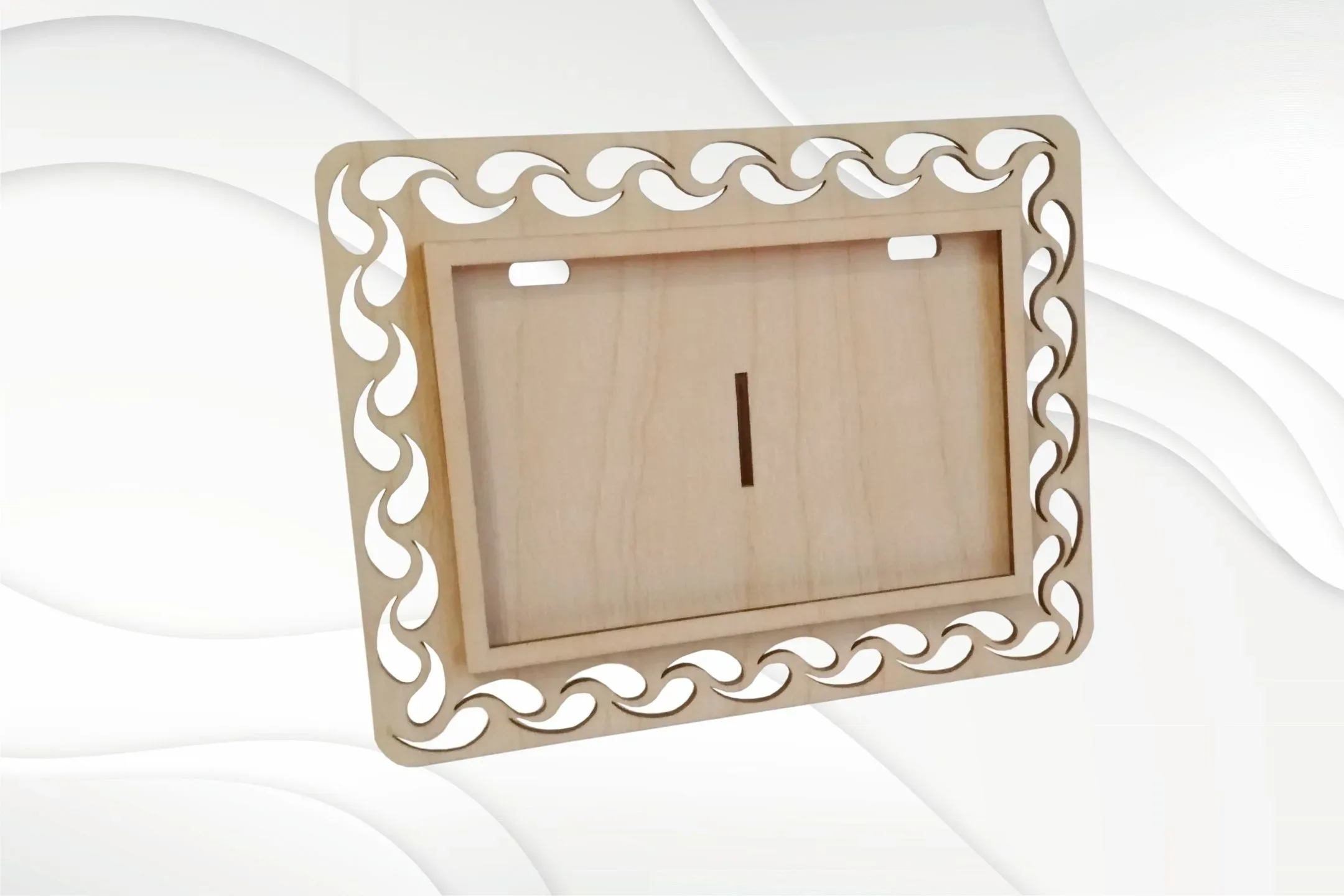 Photo Frame Horizontal 2 pattern, laser cutting design.