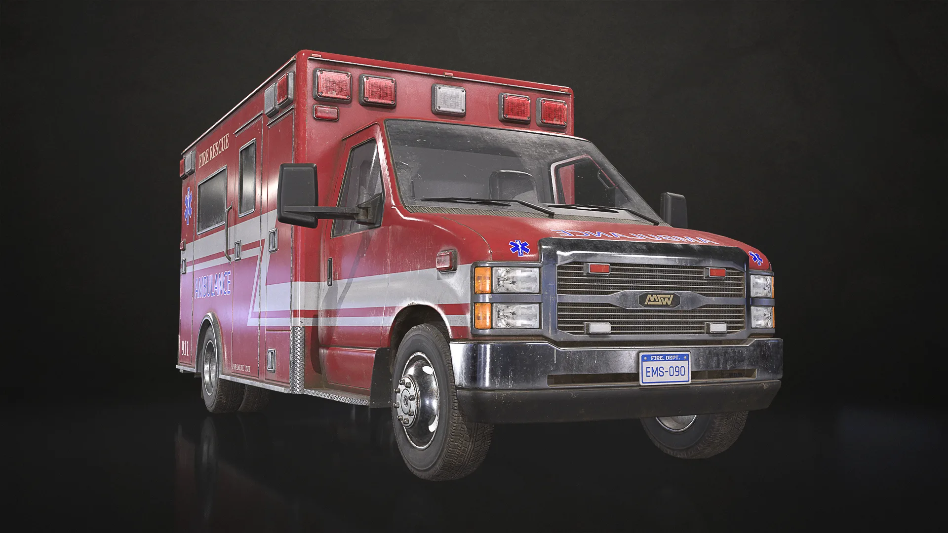 Ambulance Type 2 - Low Poly