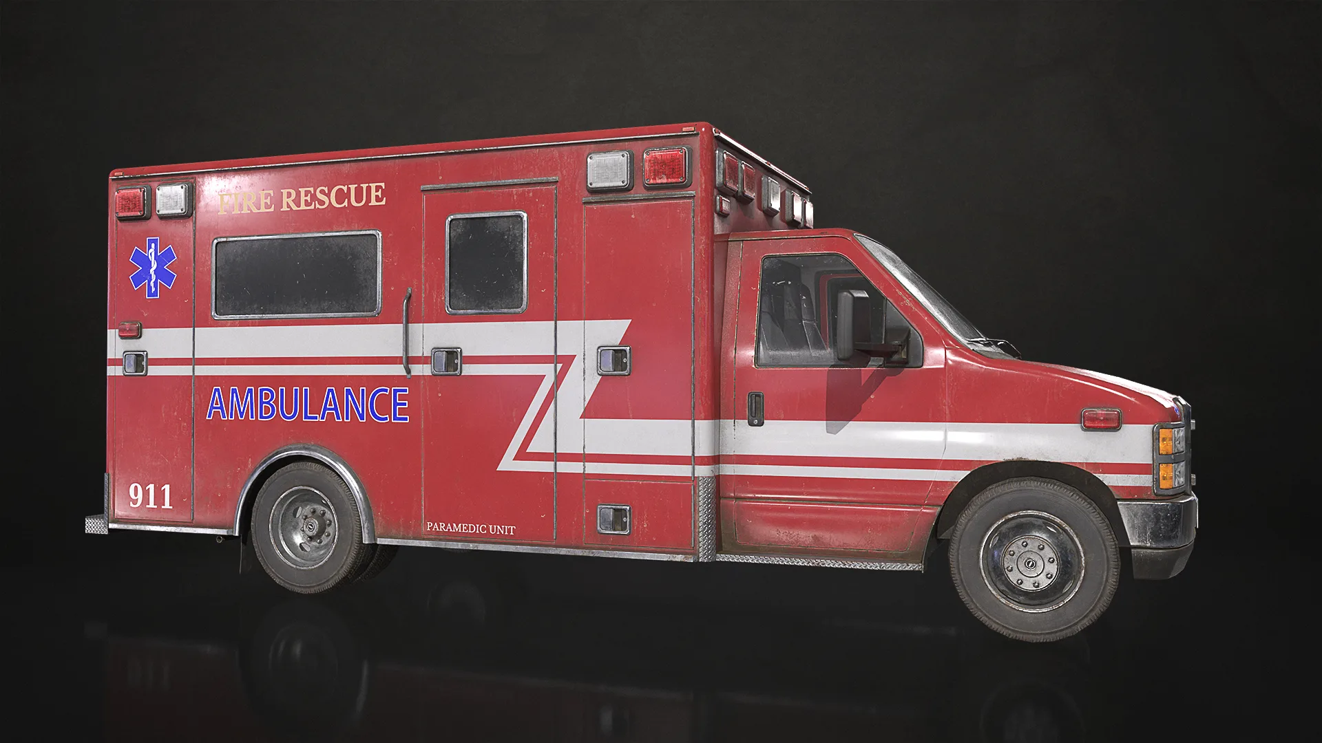 Ambulance Type 2 - Low Poly