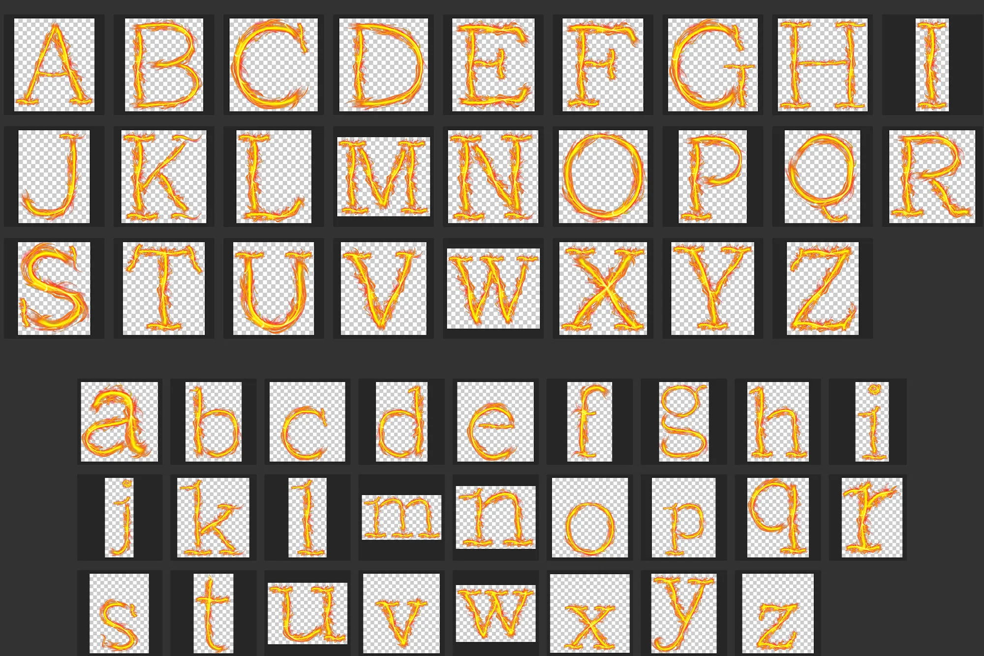 Fire Alphabet Letters, Flaming Alphabet, Set of Letters in Flames, Burning Latin Alphabet, Fire Letters, Flaming Alphabet, Hot flames, PNG