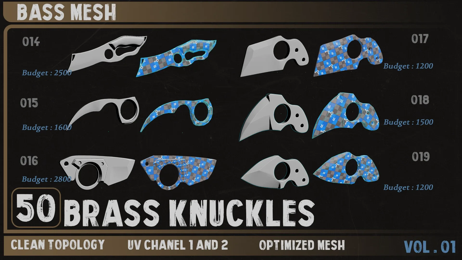 50 Brass Knuckles Base Mesh