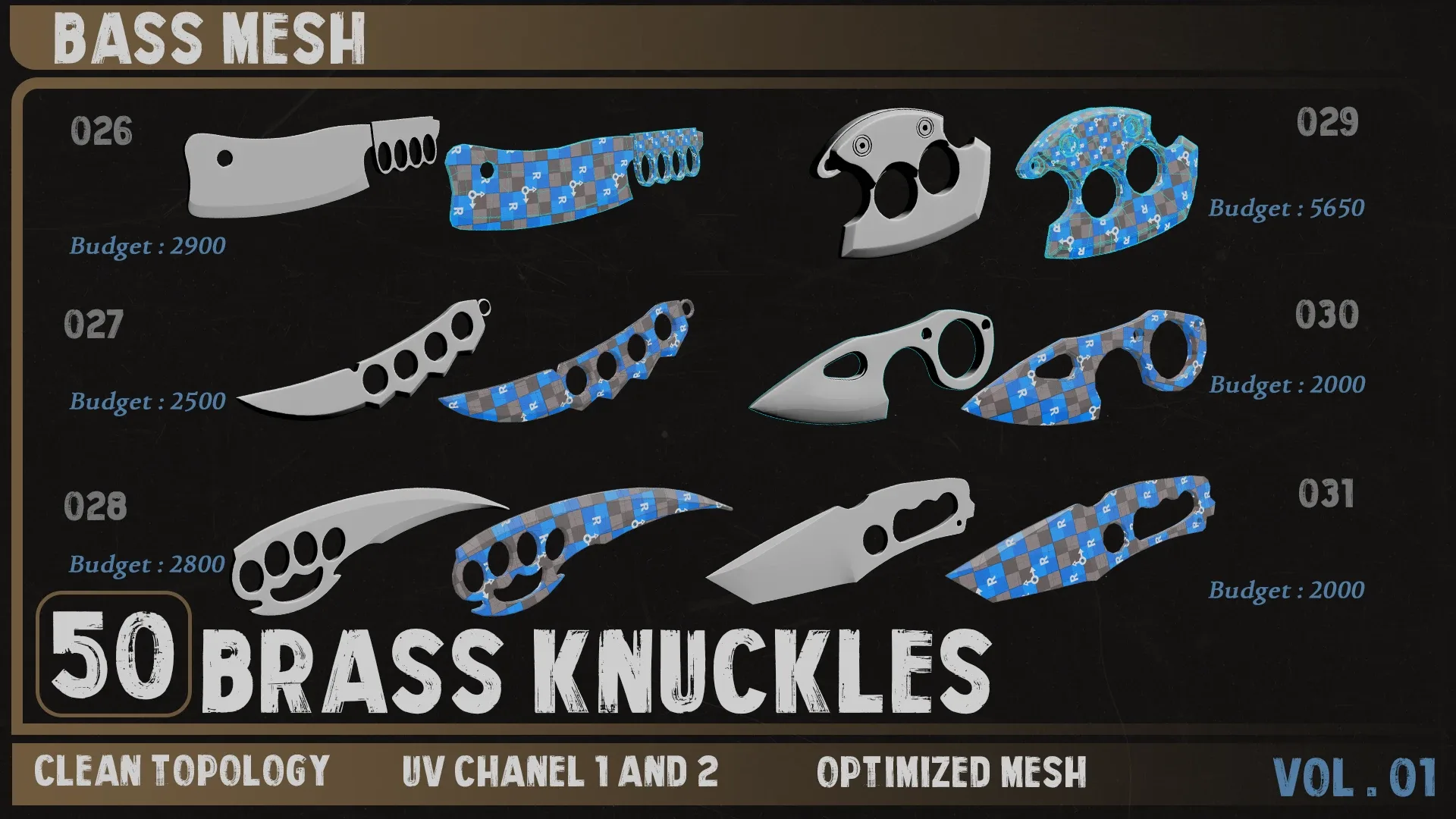 50 Brass Knuckles Base Mesh