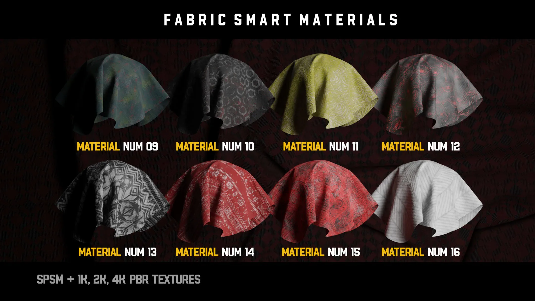 " 30 High Detailed Fabric Smart Materials " (Vol.1)