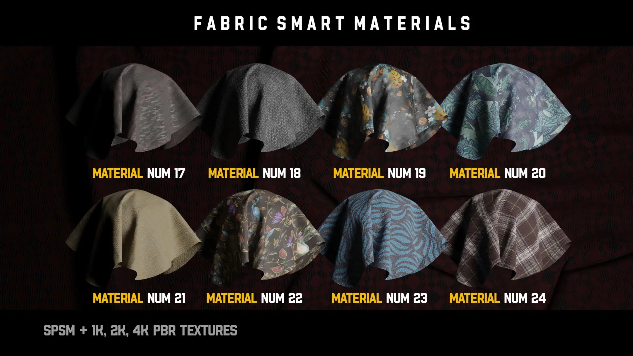 " 30 High Detailed Fabric Smart Materials " (Vol.1)