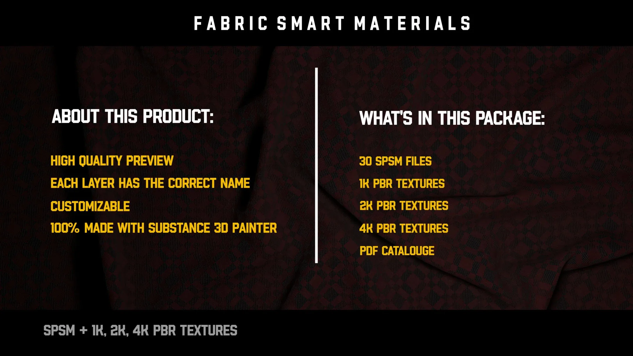 " 30 High Detailed Fabric Smart Materials " (Vol.1)