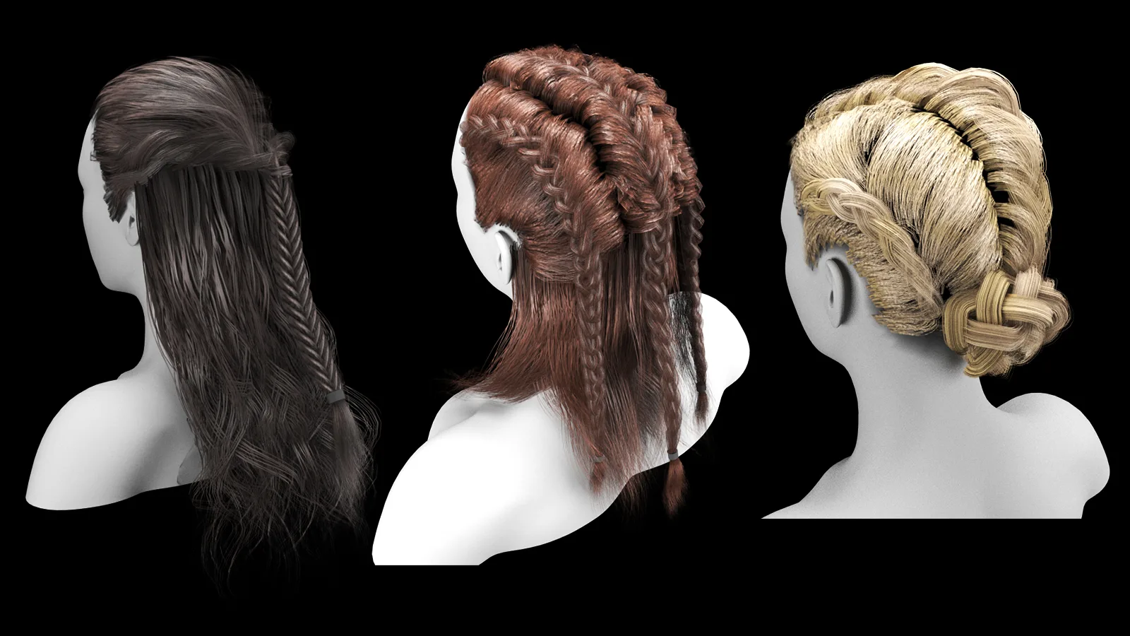 Low Poly game ready haircard bundle vol2 (max fbx obj)