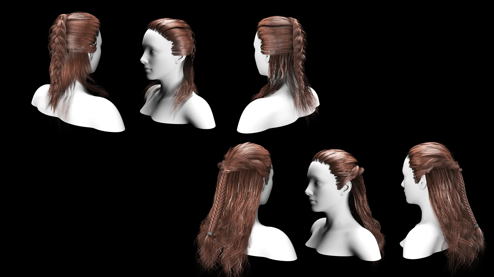 Low Poly game ready haircard bundle vol2 (max fbx obj)