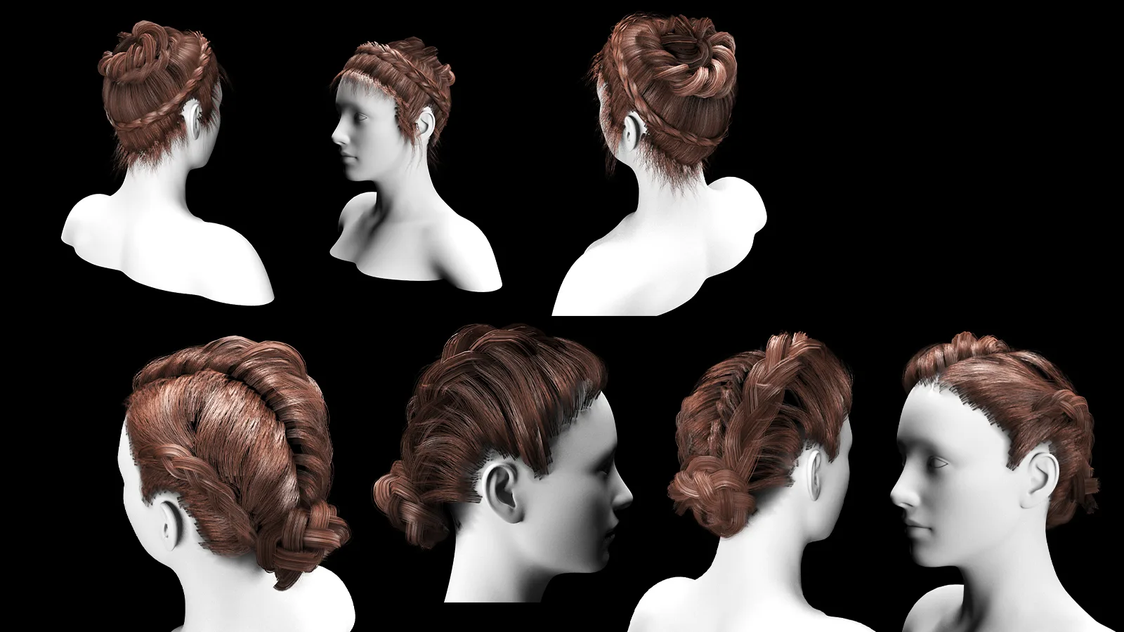 Low Poly game ready haircard bundle vol2 (max fbx obj)