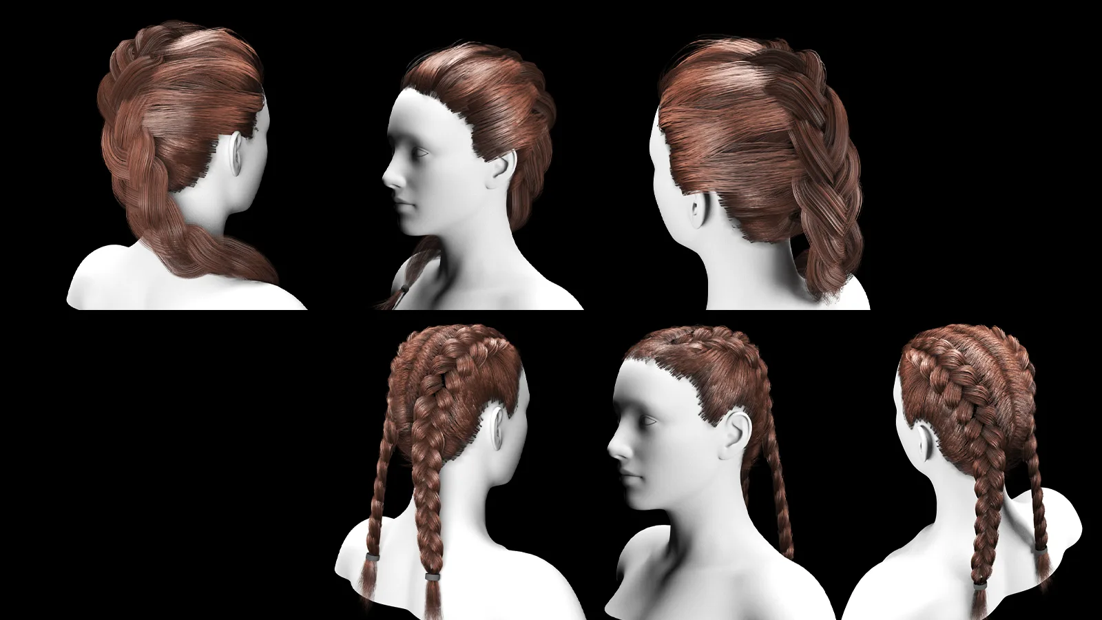 Low Poly game ready haircard bundle vol2 (max fbx obj)