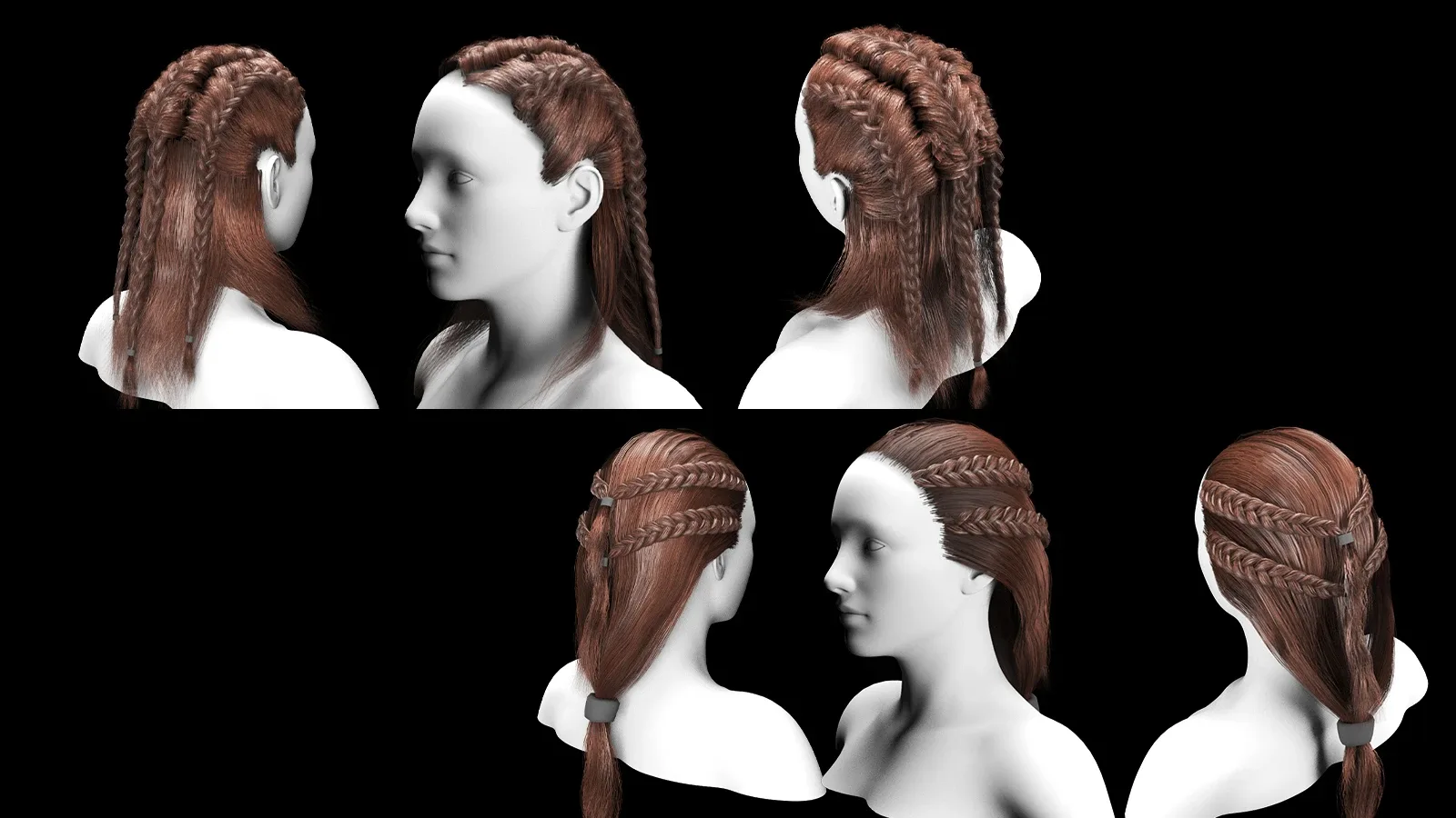 Low Poly game ready haircard bundle vol2 (max fbx obj)