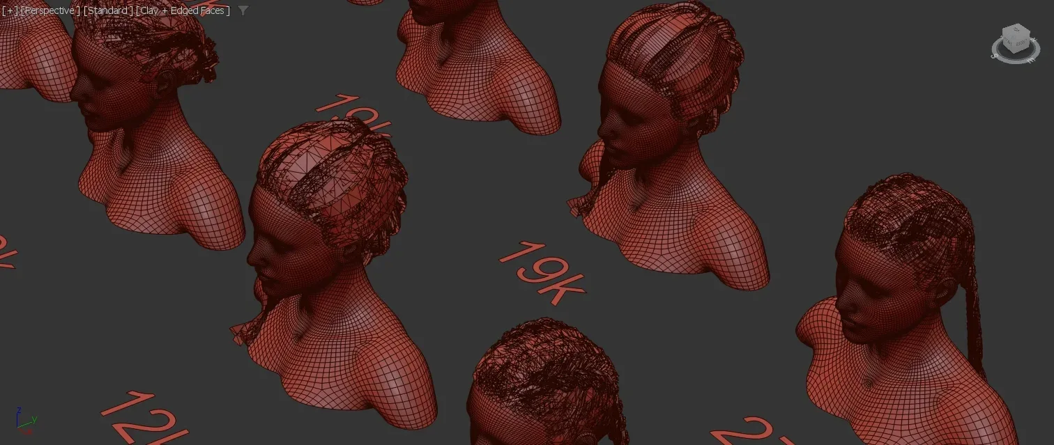 Low Poly game ready haircard bundle vol2 (max fbx obj)