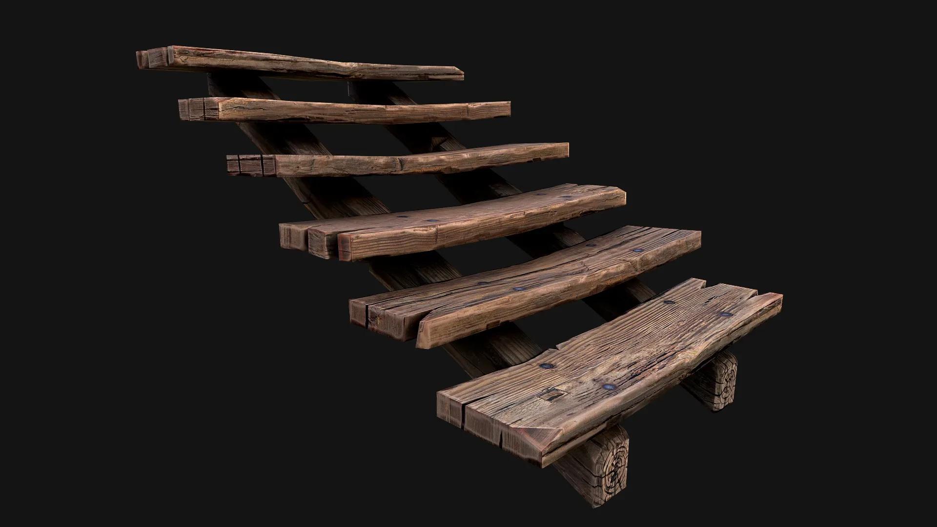 Medieval Wooden Stairs threshold