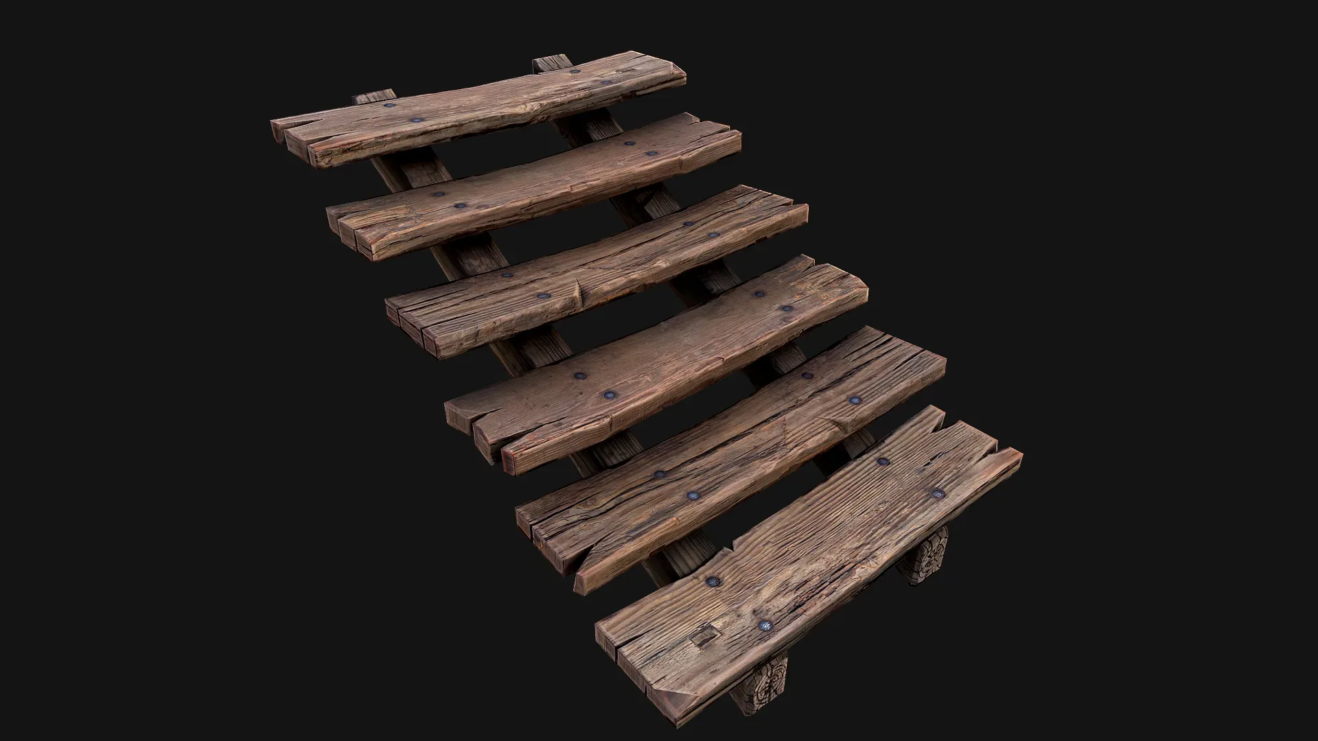 Medieval Wooden Stairs threshold