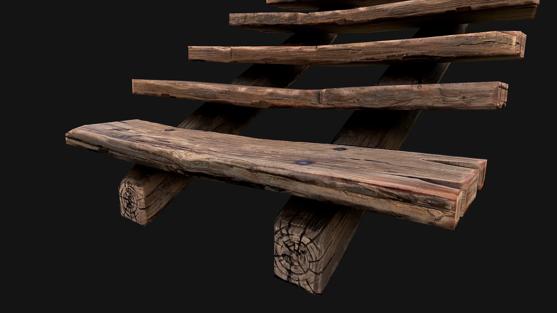 Medieval Wooden Stairs threshold