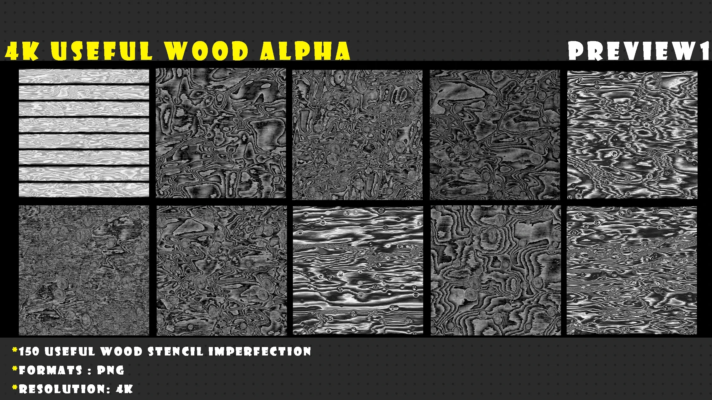 150 High Quality Useful Wood Stencil Imperfection vol.1