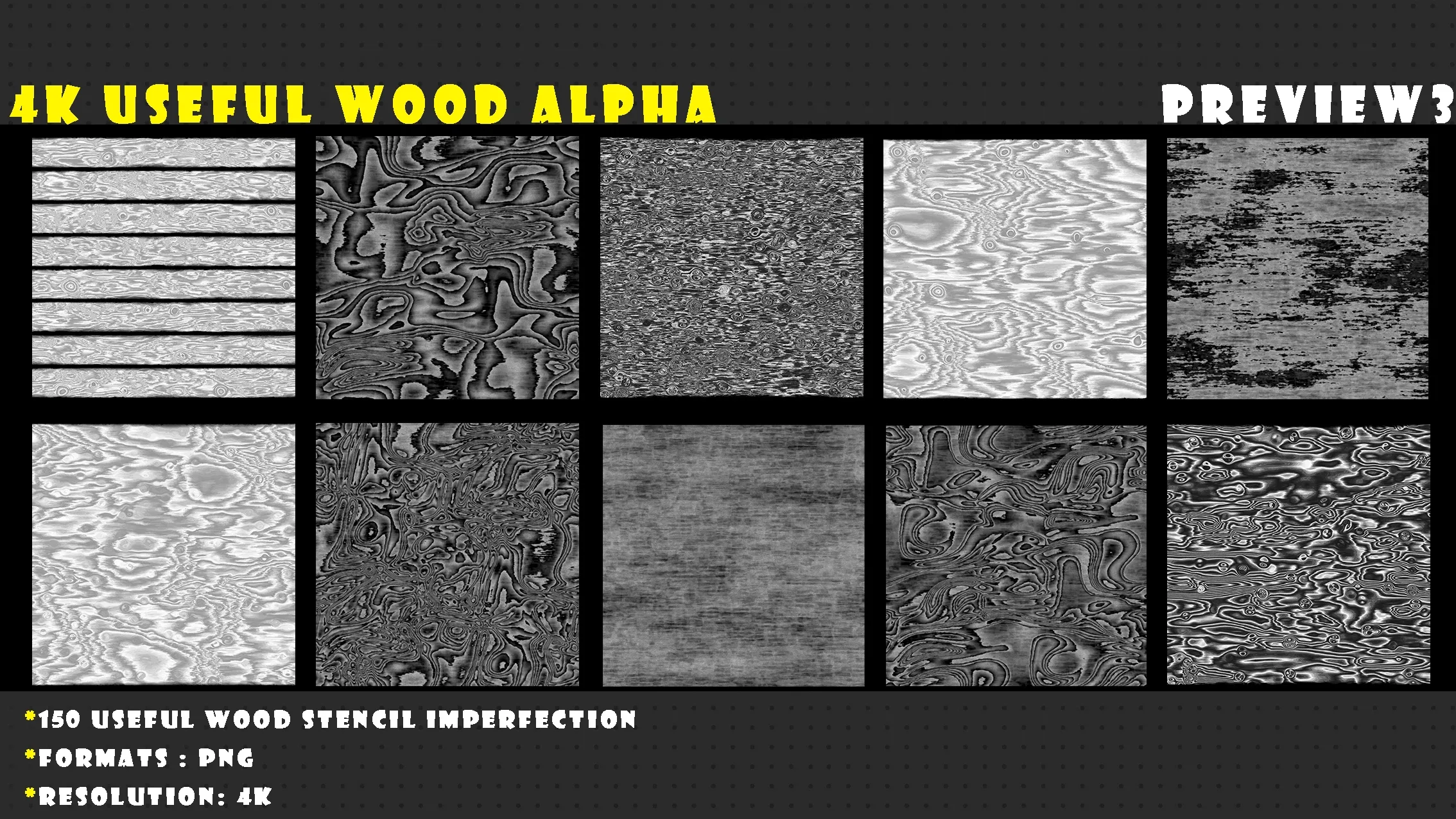 150 High Quality Useful Wood Stencil Imperfection vol.1