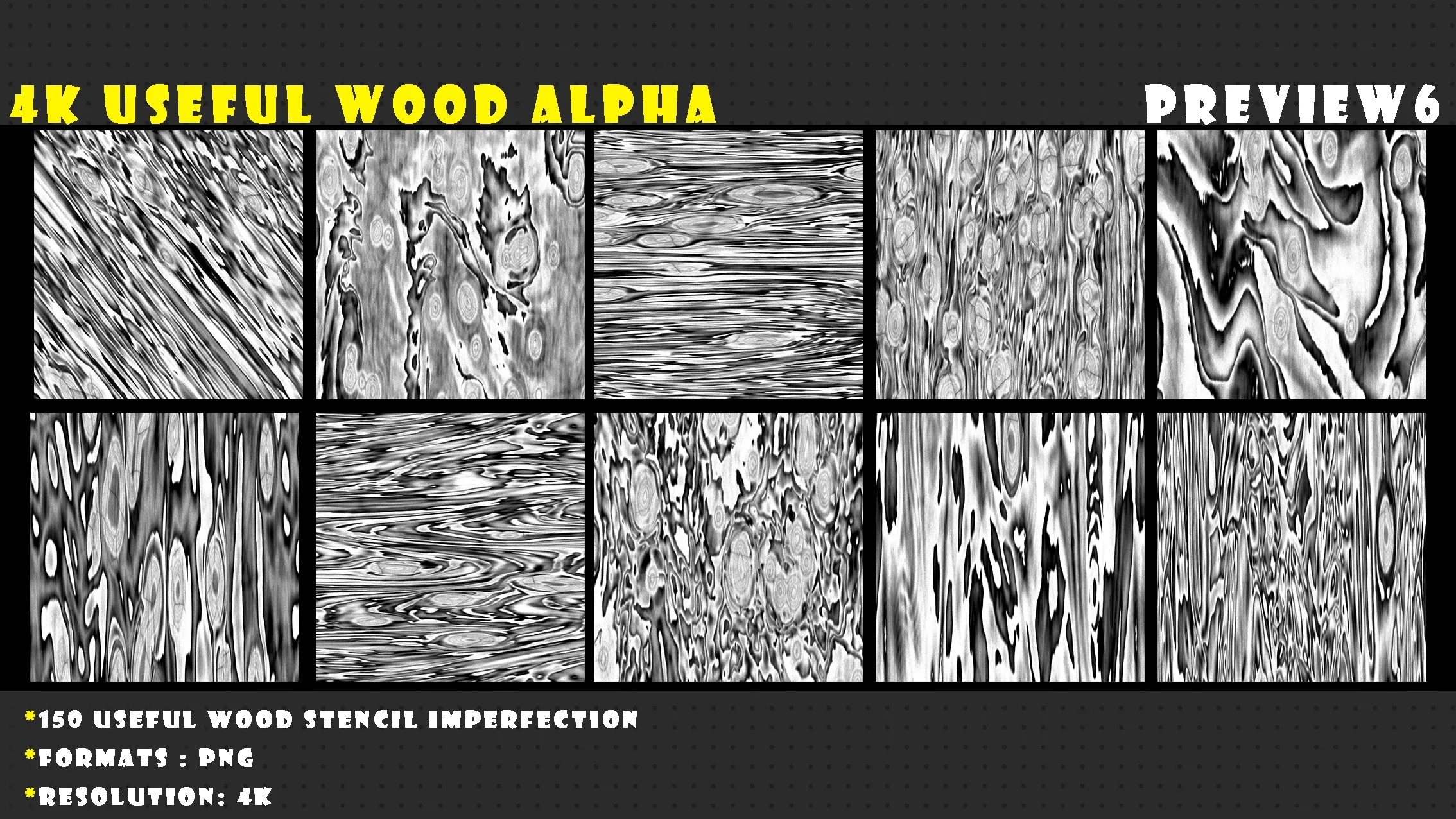 150 High Quality Useful Wood Stencil Imperfection vol.1