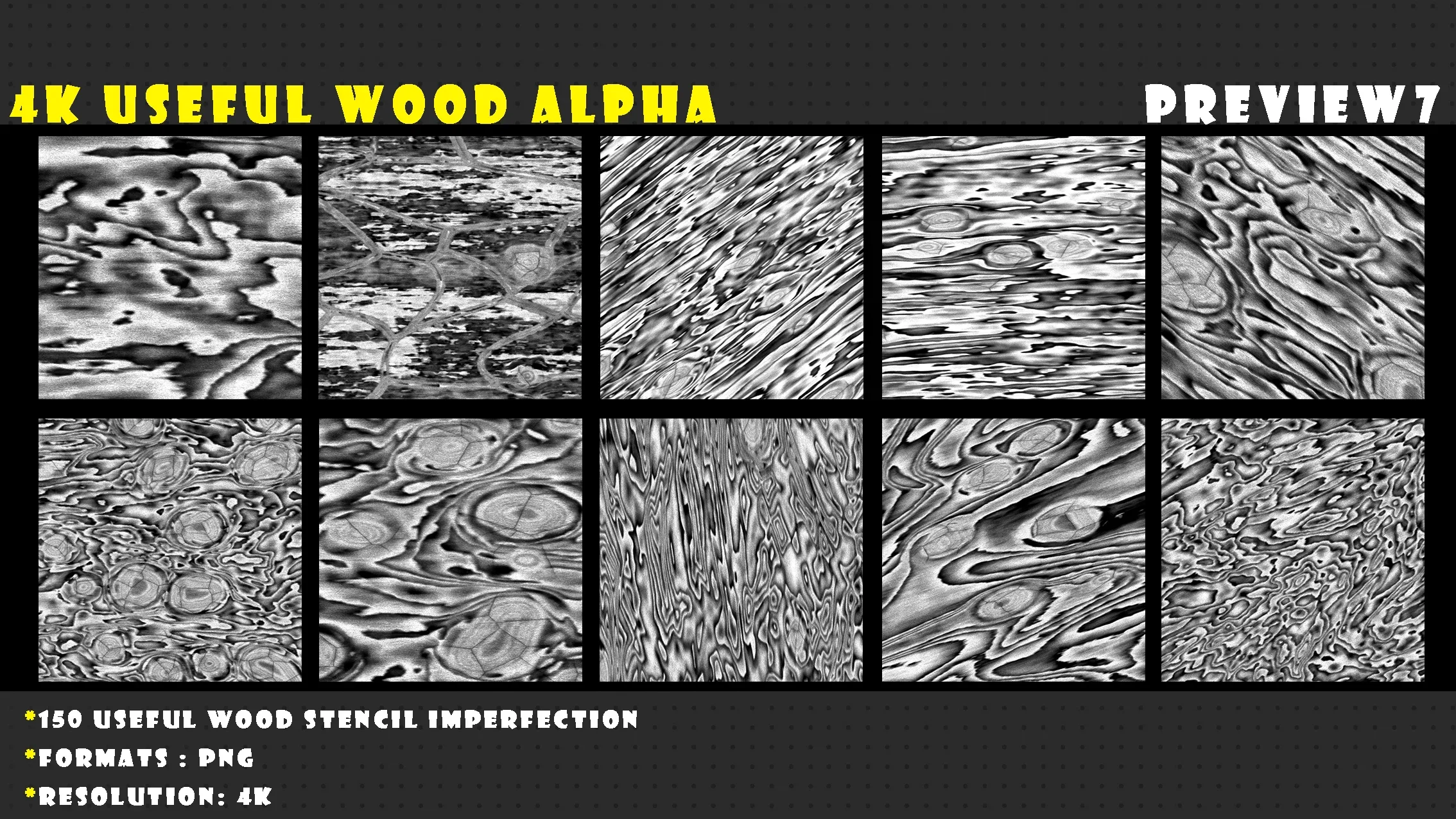 150 High Quality Useful Wood Stencil Imperfection vol.1