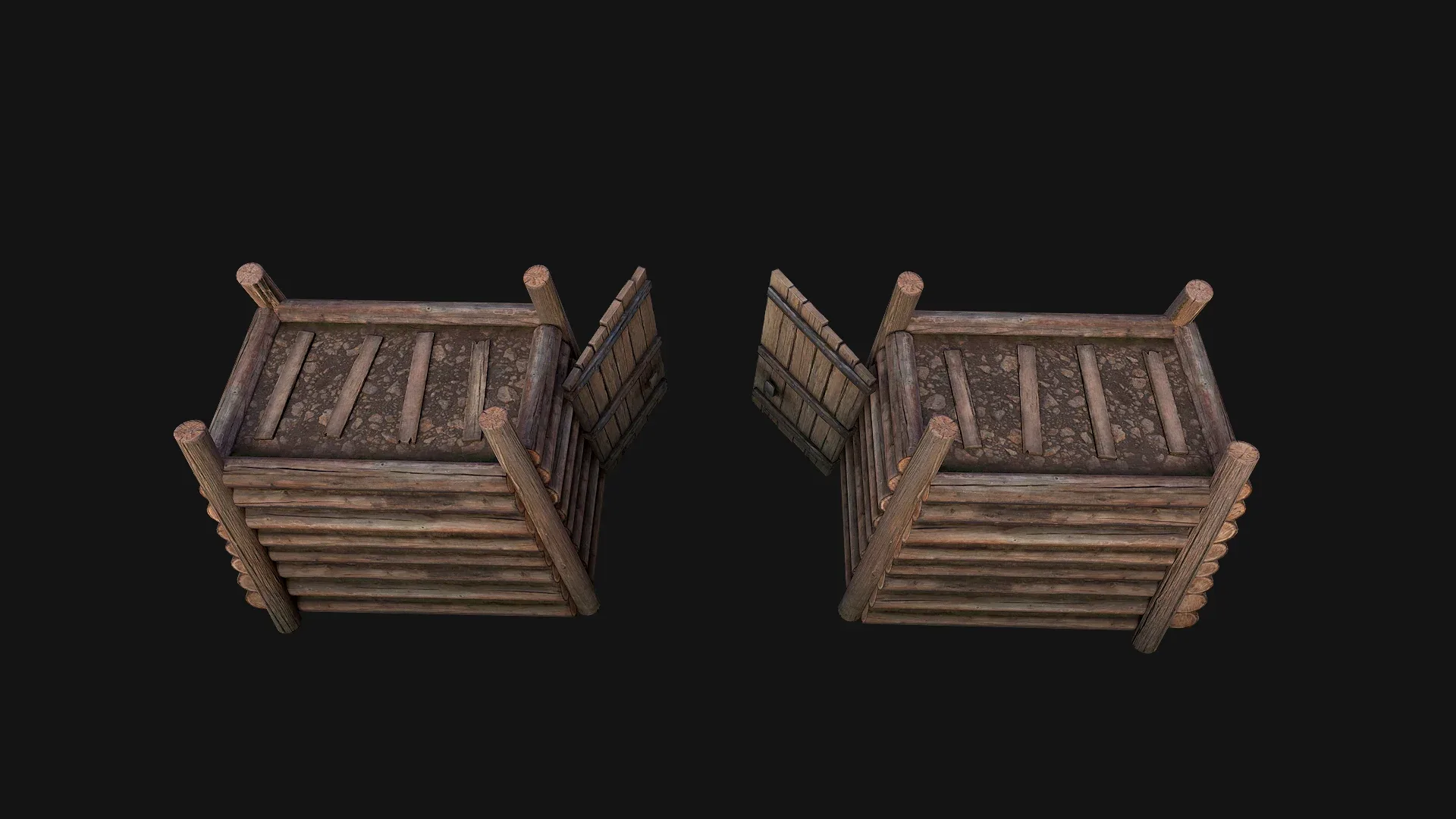 Medieval Fortress Gate with Wooden Wall