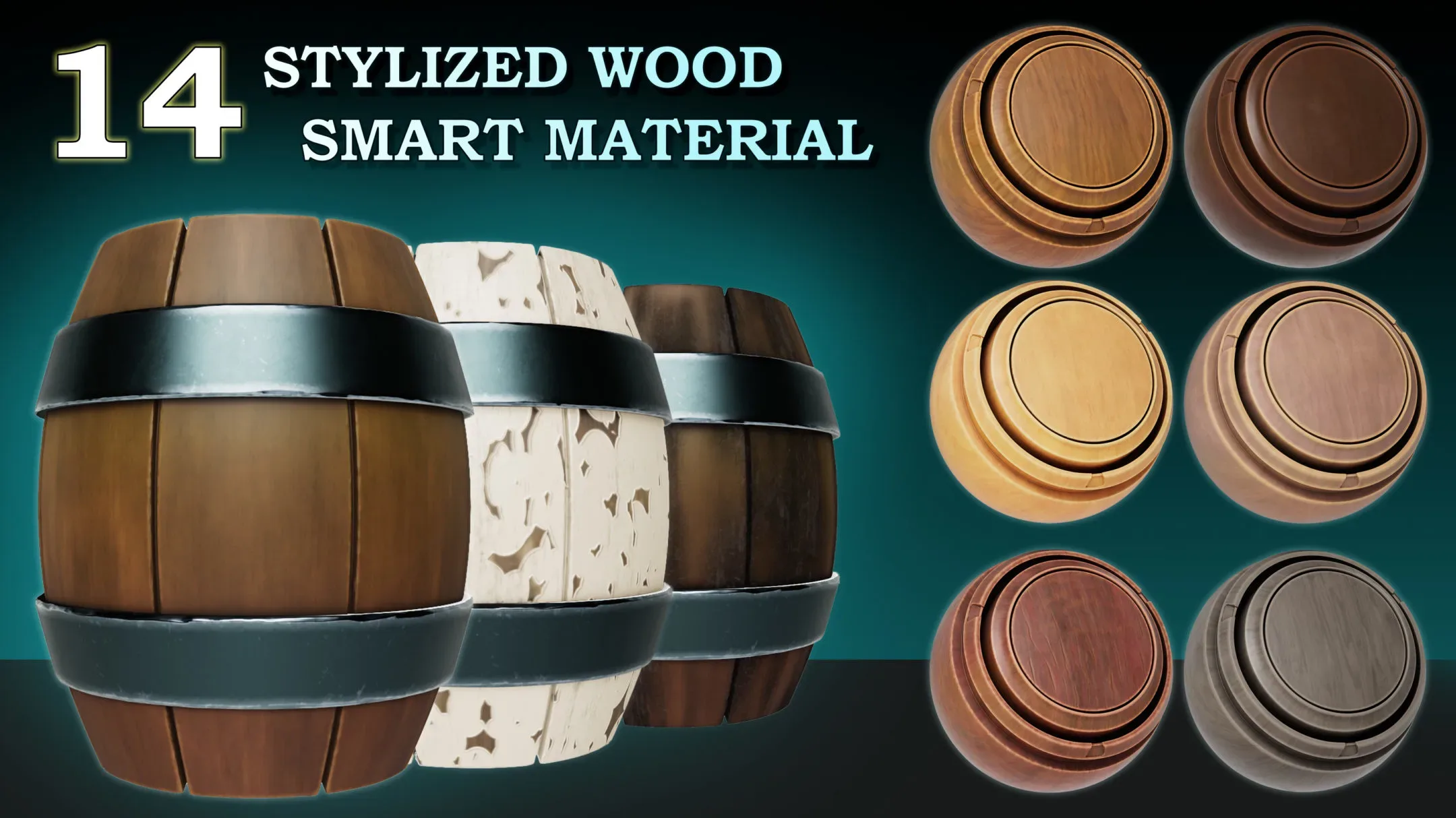 14 Stylized Wood Smart Material Vol 01