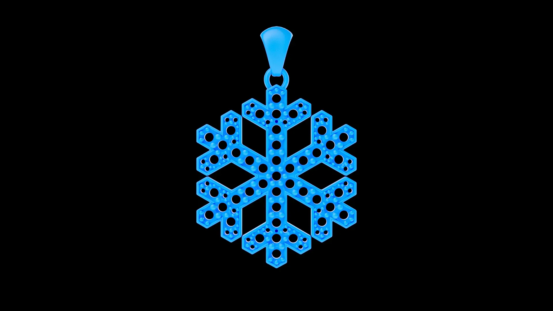 Snowflake with garnet pendant 3D print model