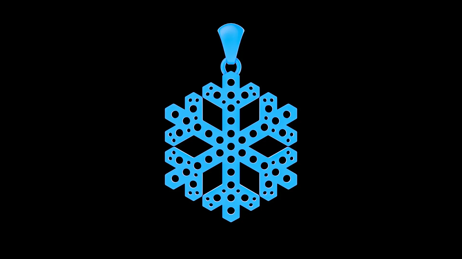 Snowflake with garnet pendant 3D print model