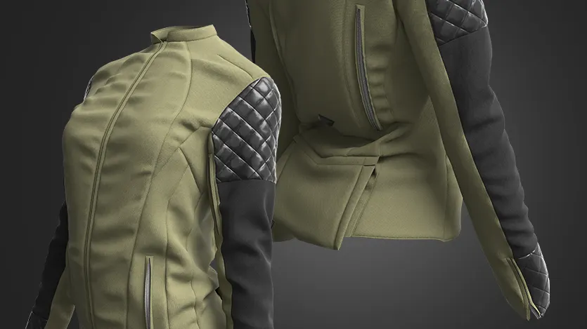Female Motorcycle Jacket | Marvelous Designer | CLO3D project