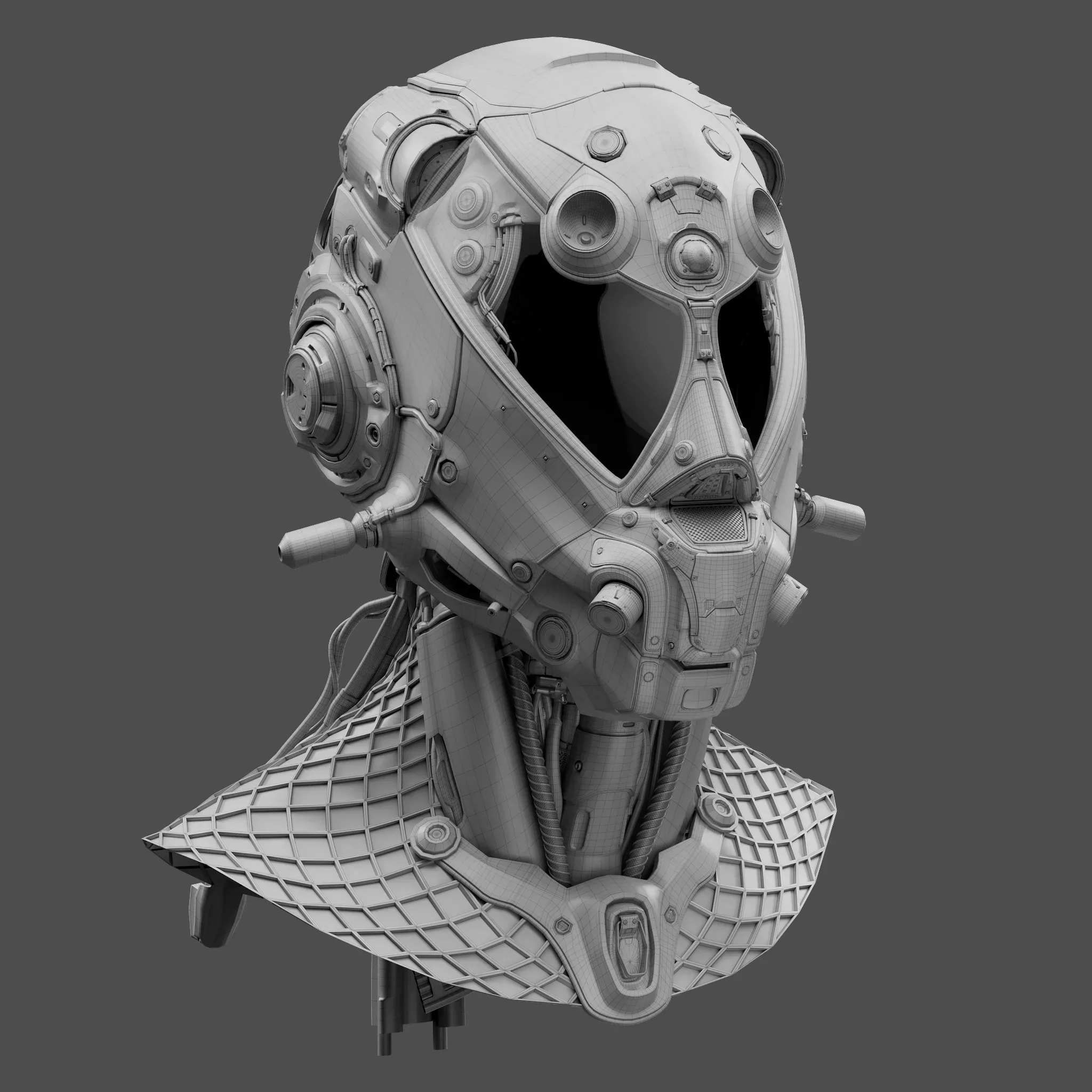 Realistic Cyberpunk Helmet FlippedNormals