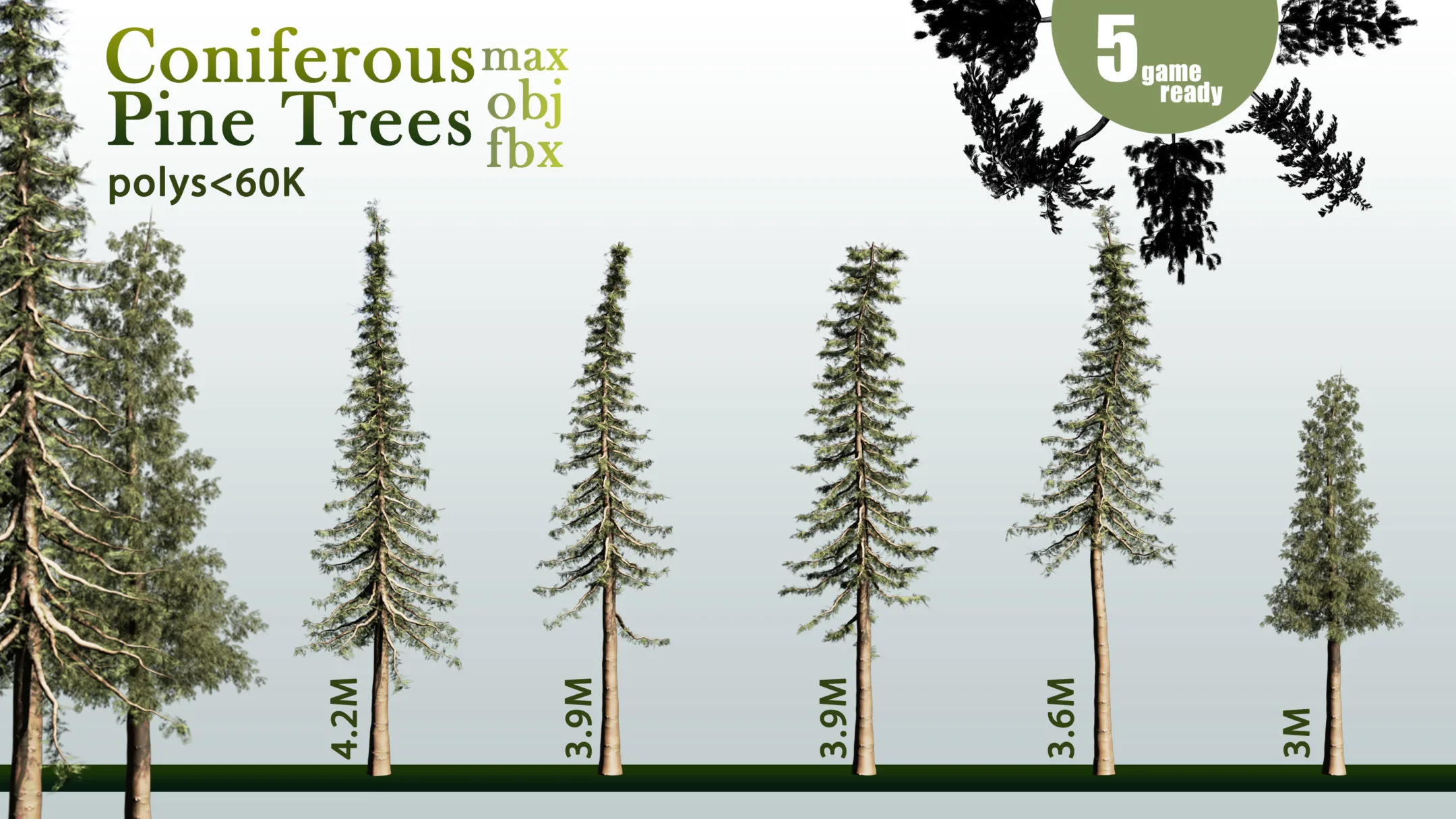 30 Coniferous Pine Trees VOL 01