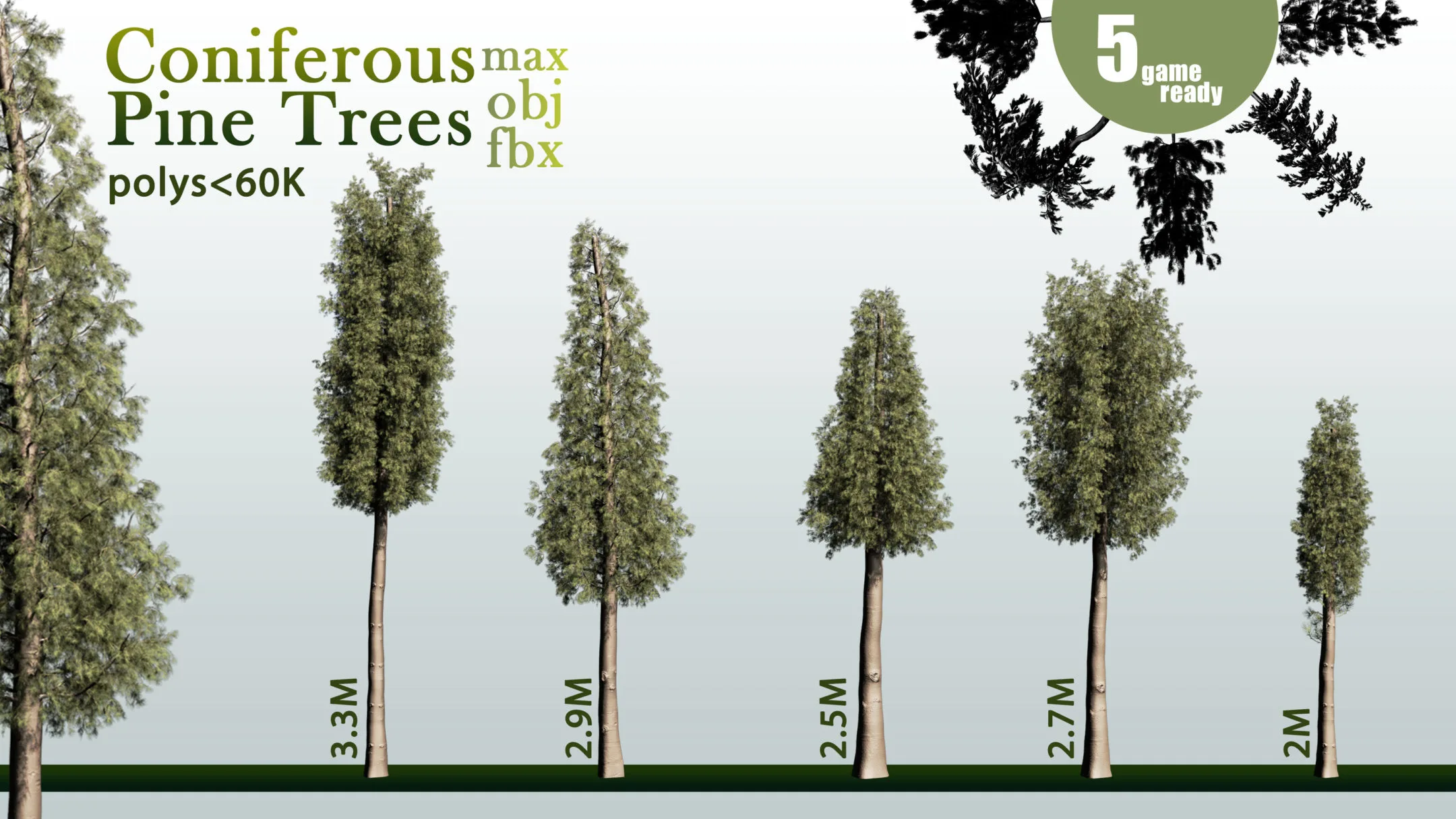 30 Coniferous Pine Trees VOL 01