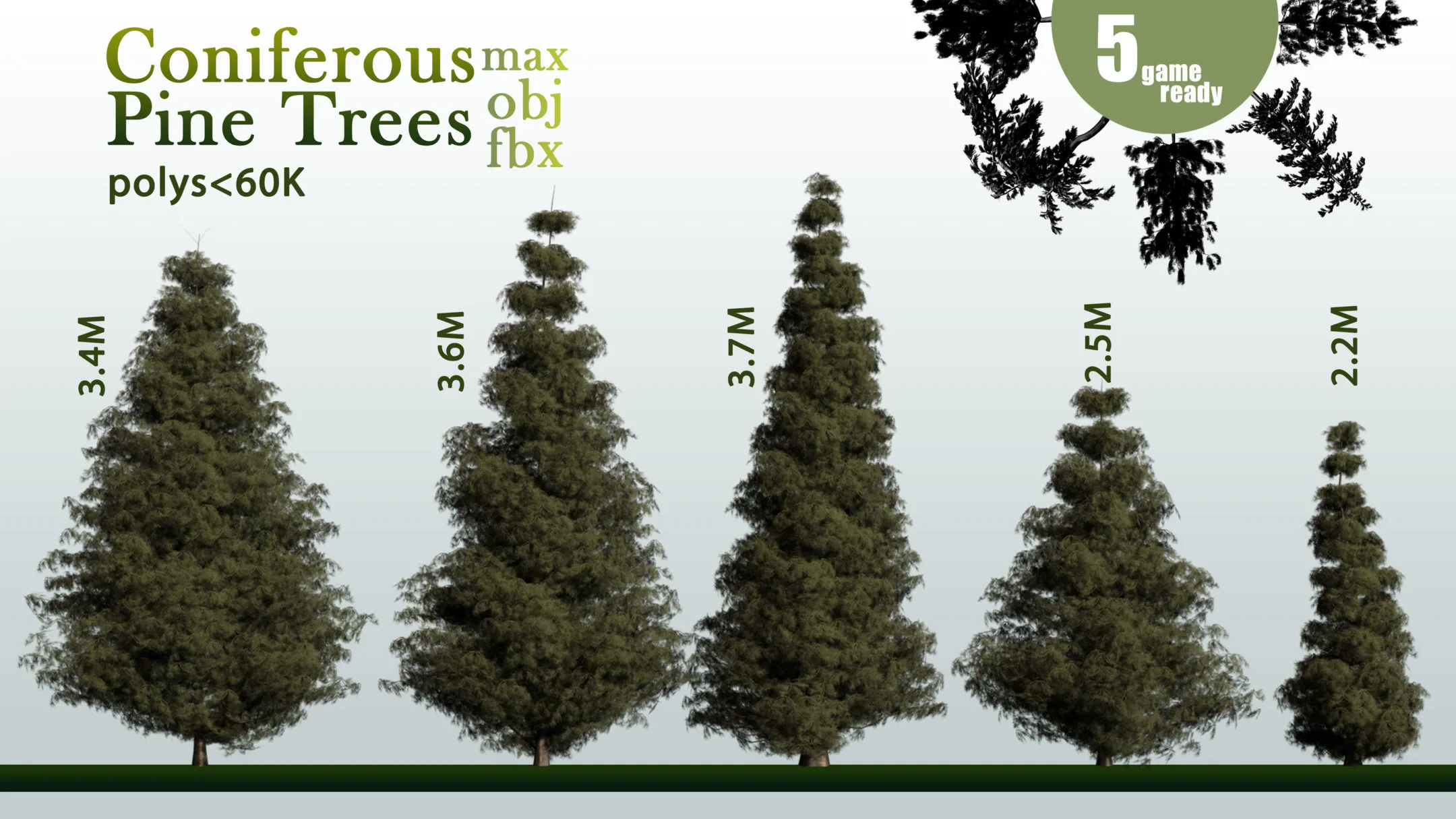 30 Coniferous Pine Trees VOL 01