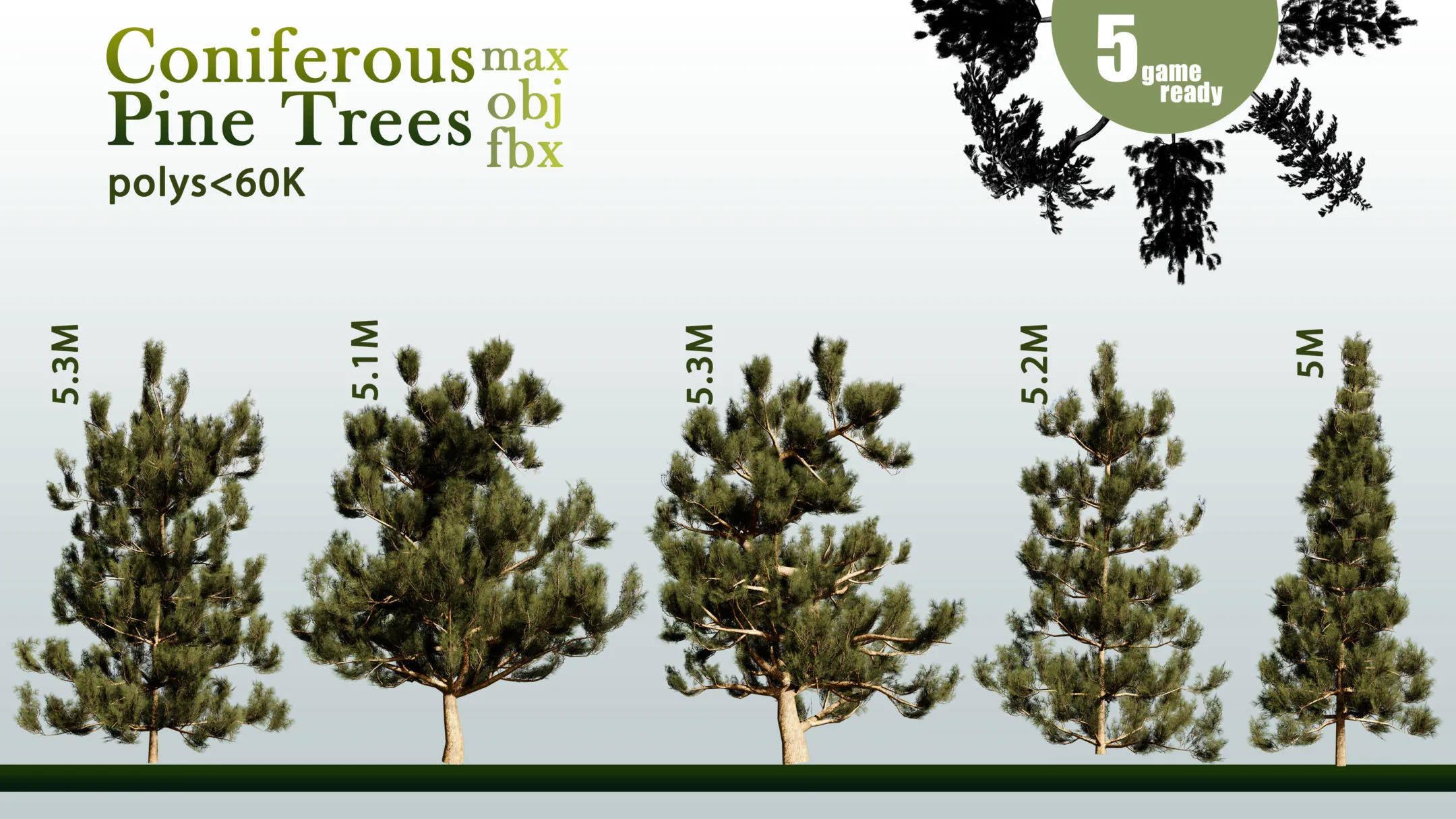 30 Coniferous Pine Trees VOL 01