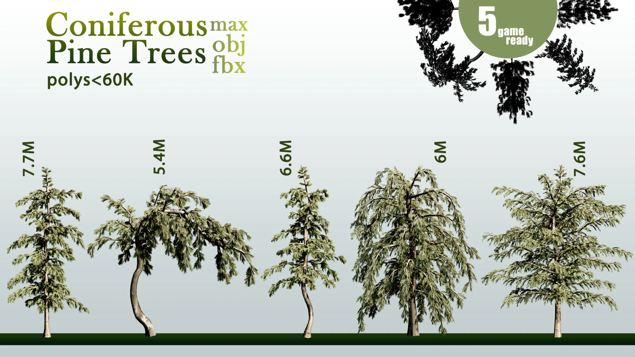 30 Coniferous Pine Trees VOL 01