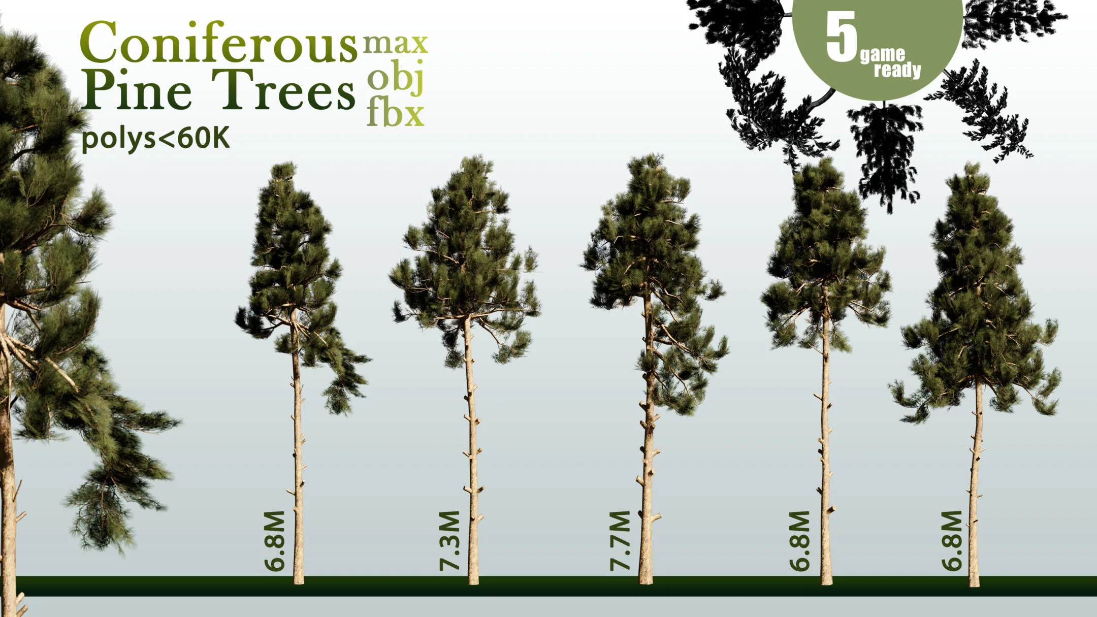 30 Coniferous Pine Trees VOL 01