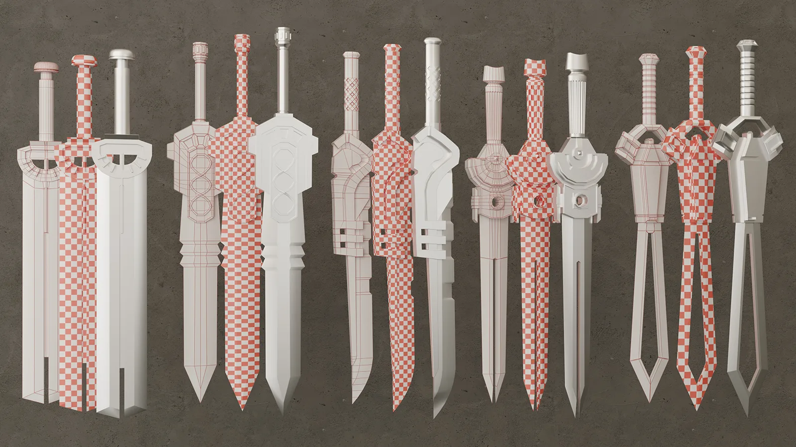 25 Sword Base Mesh - Vol 02 ( Game Ready )