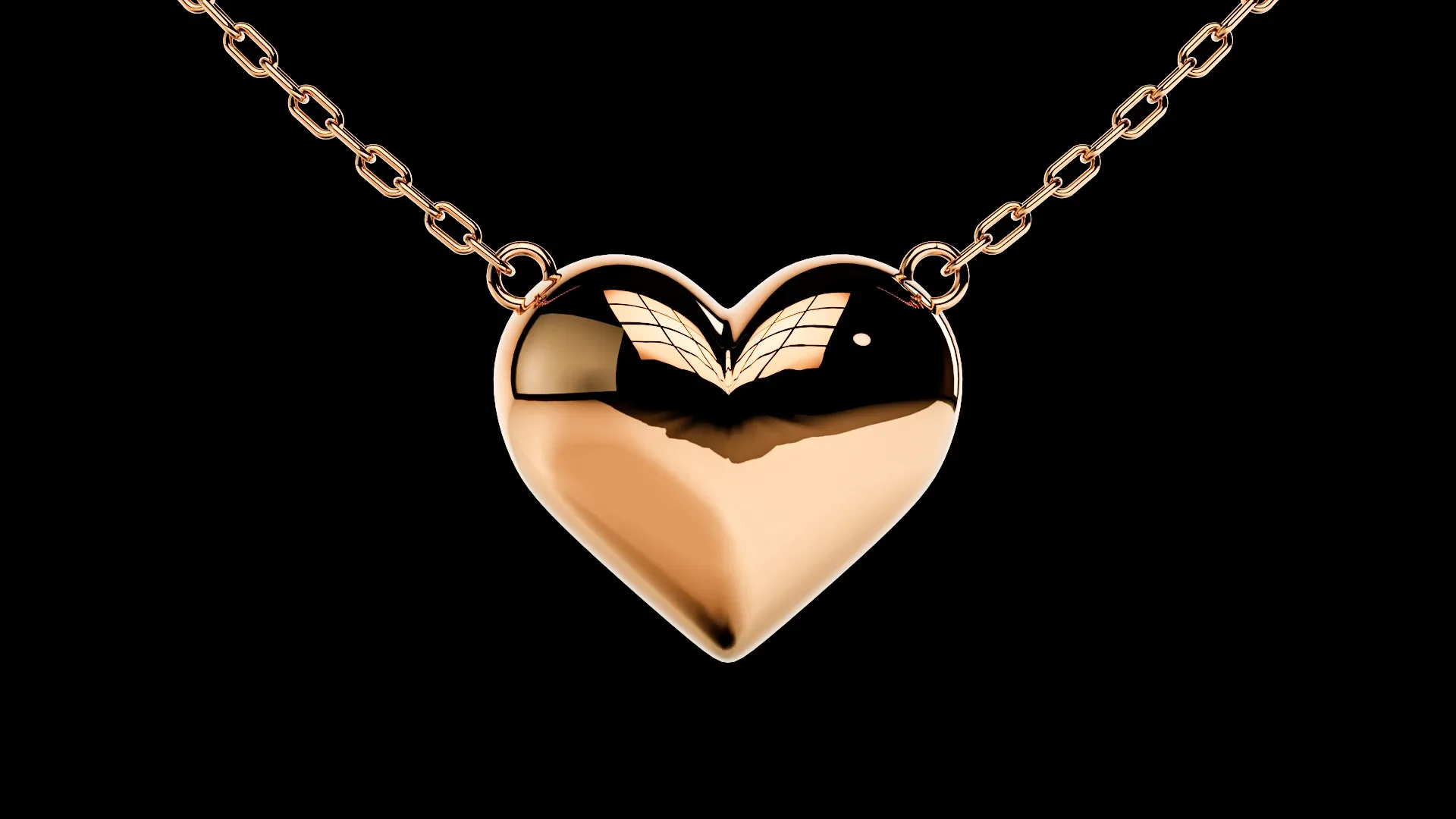 Heart love Gold Pendant 3D print model