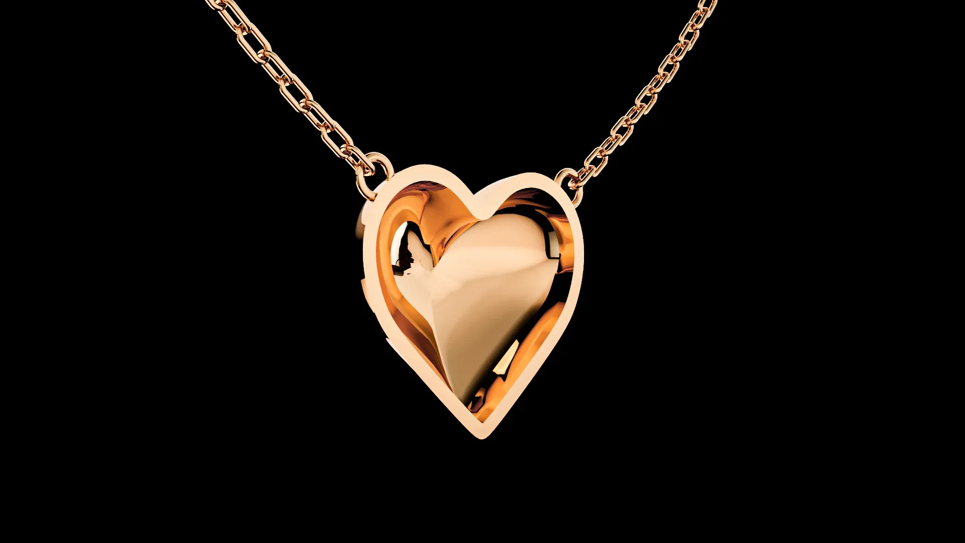 Heart love Gold Pendant 3D print model