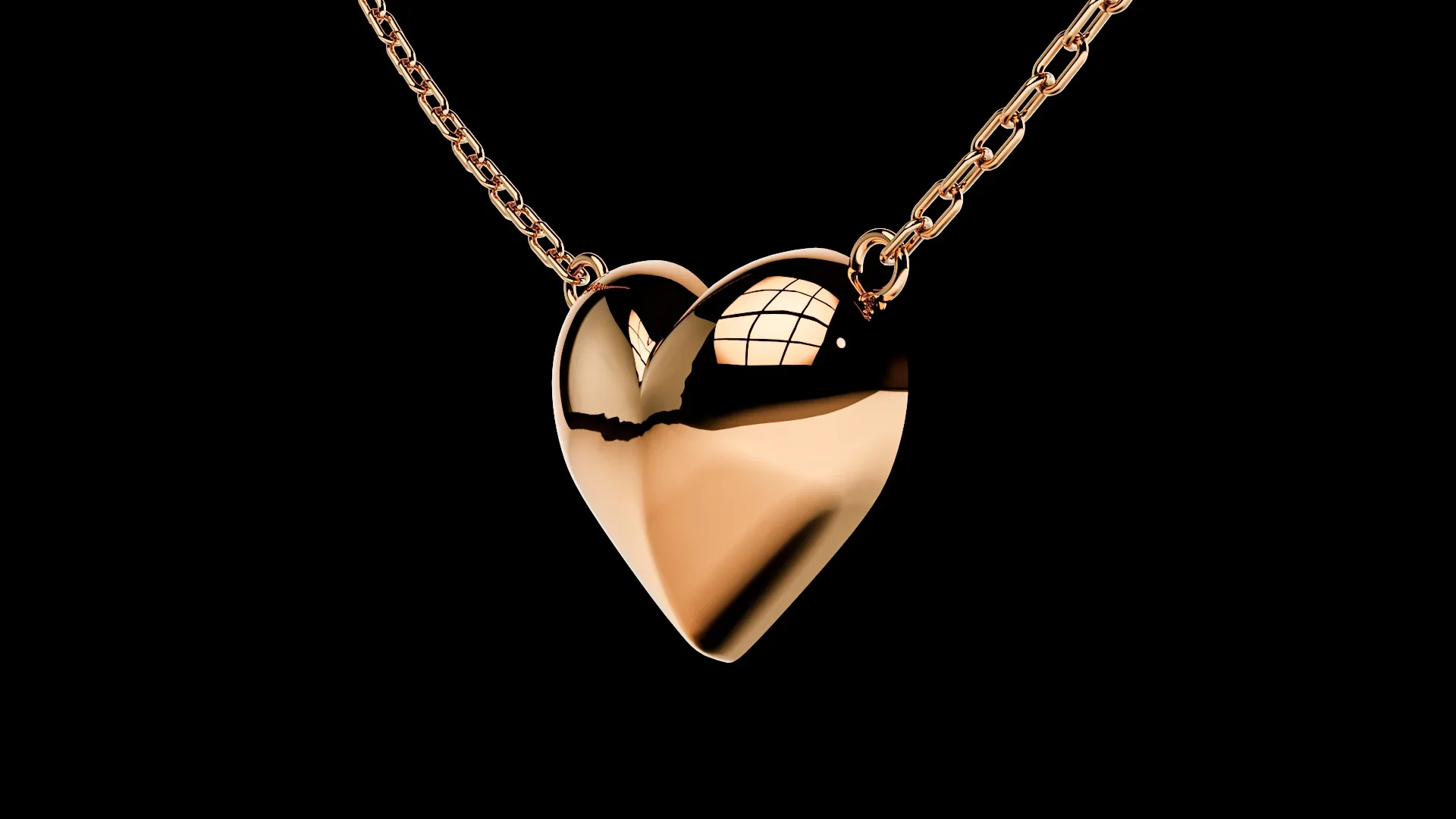 Heart love Gold Pendant 3D print model