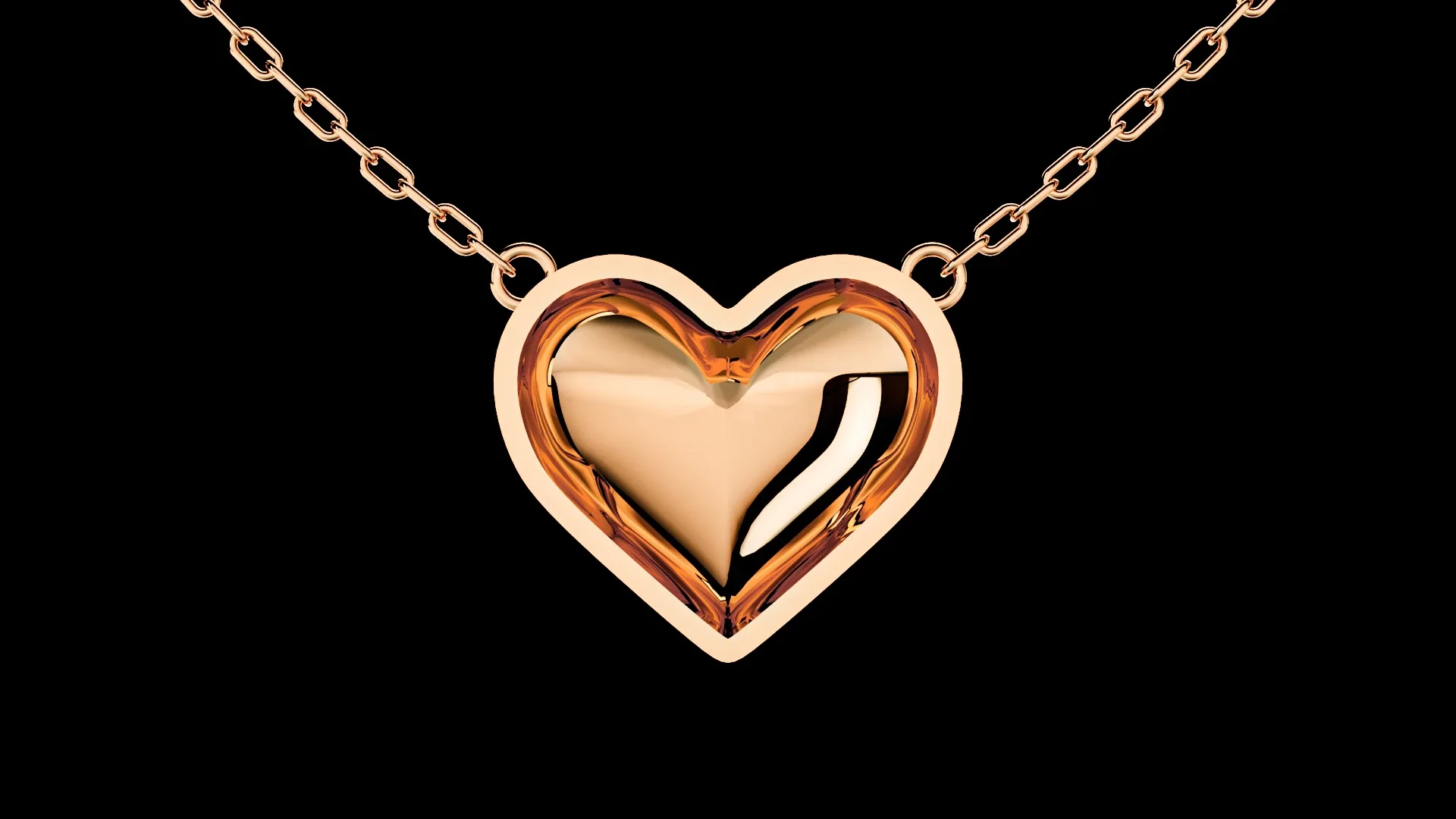 Heart love Gold Pendant 3D print model