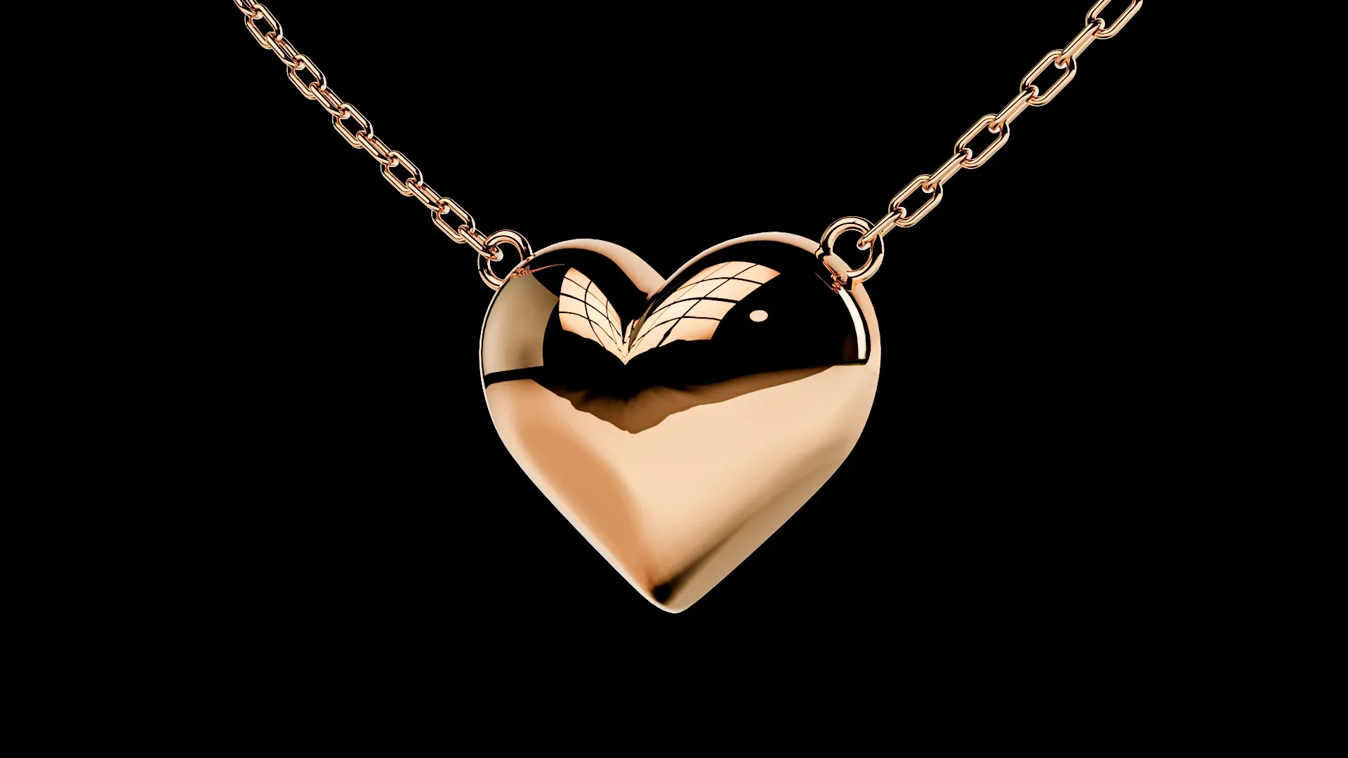 Heart love Gold Pendant 3D print model