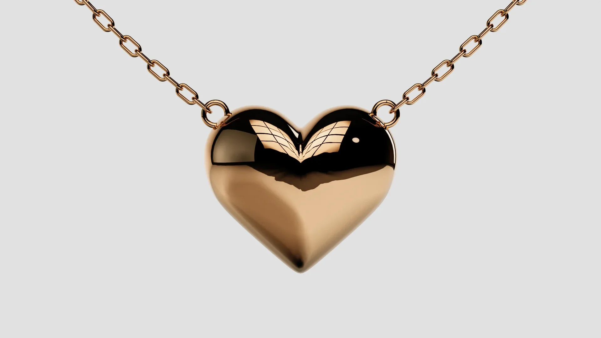 Heart love Gold Pendant 3D print model