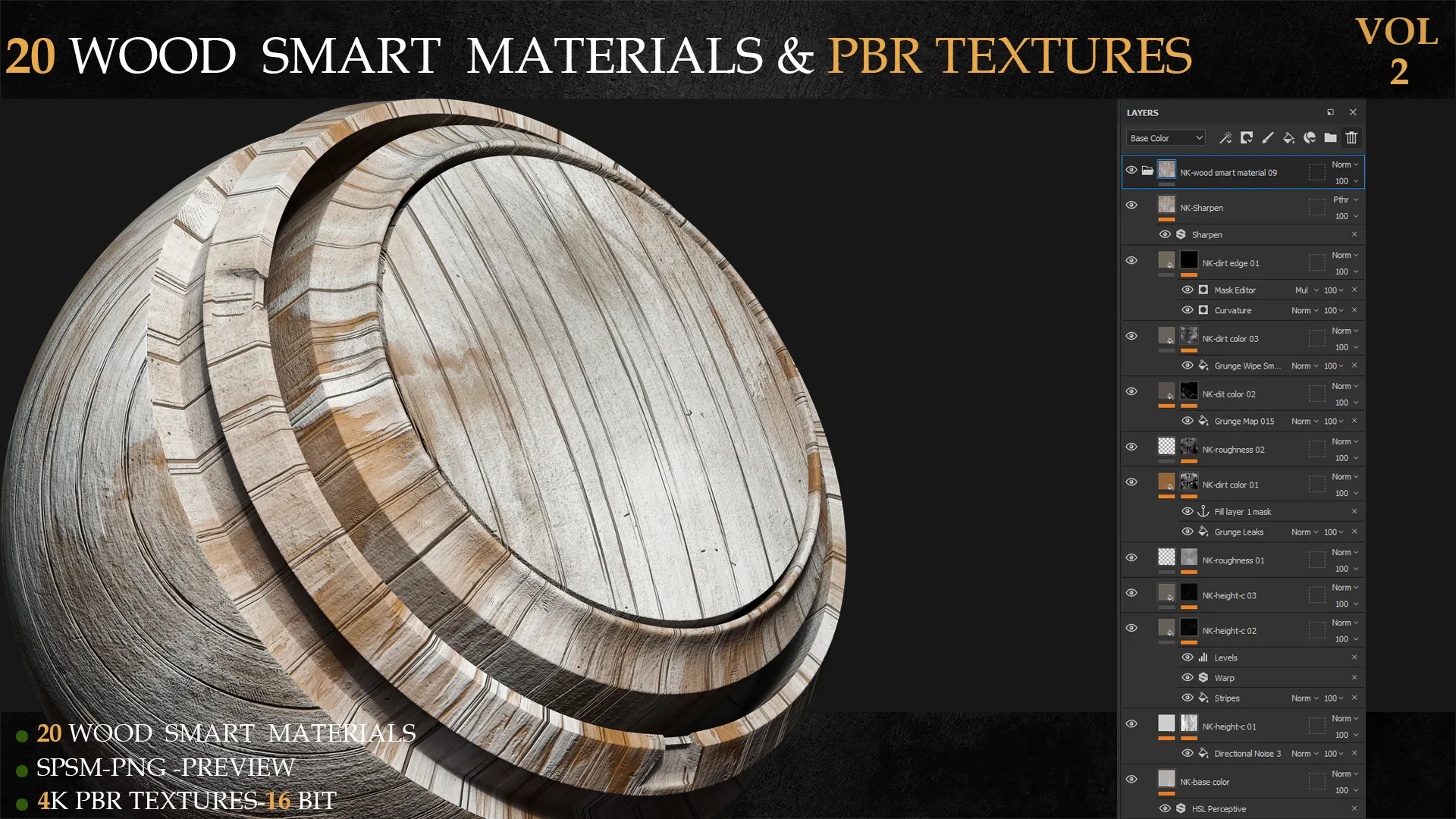 20 WOOD SMART MATERIALS & PBR TEXTURES-VOL 2