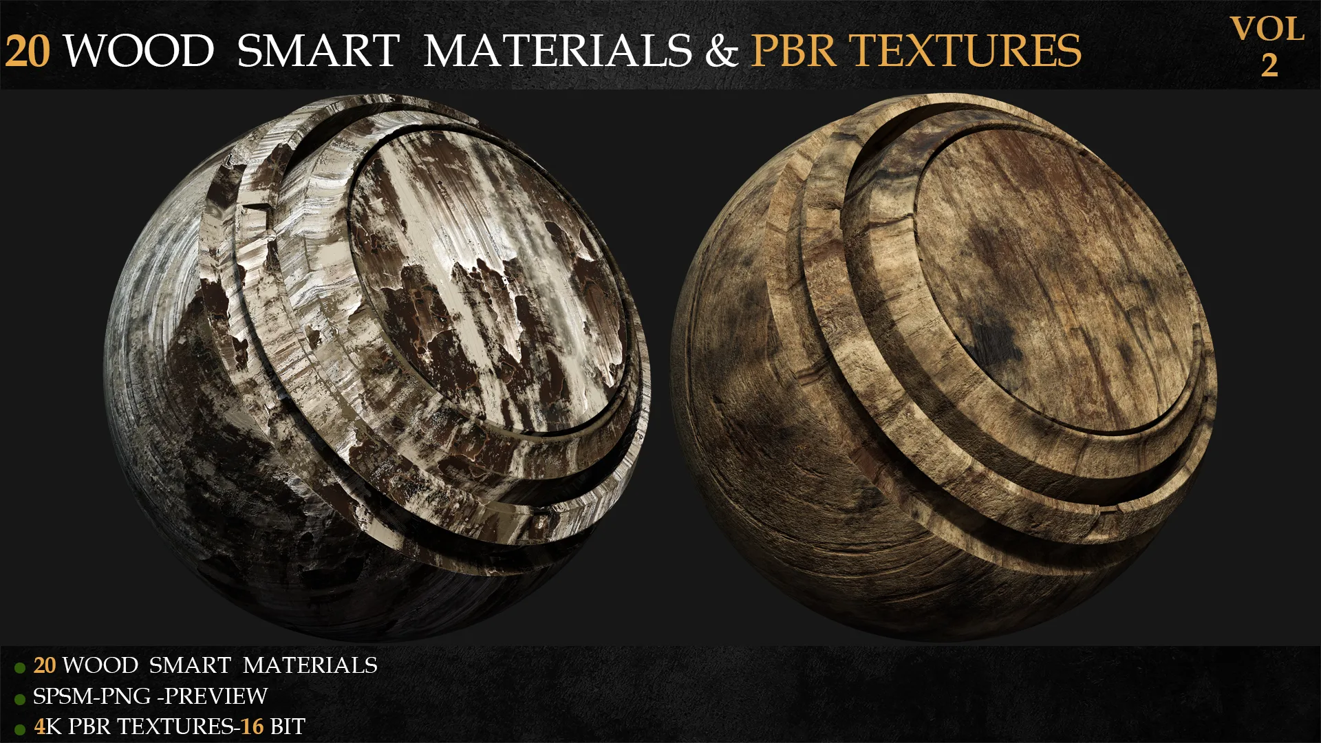 20 WOOD SMART MATERIALS & PBR TEXTURES-VOL 2