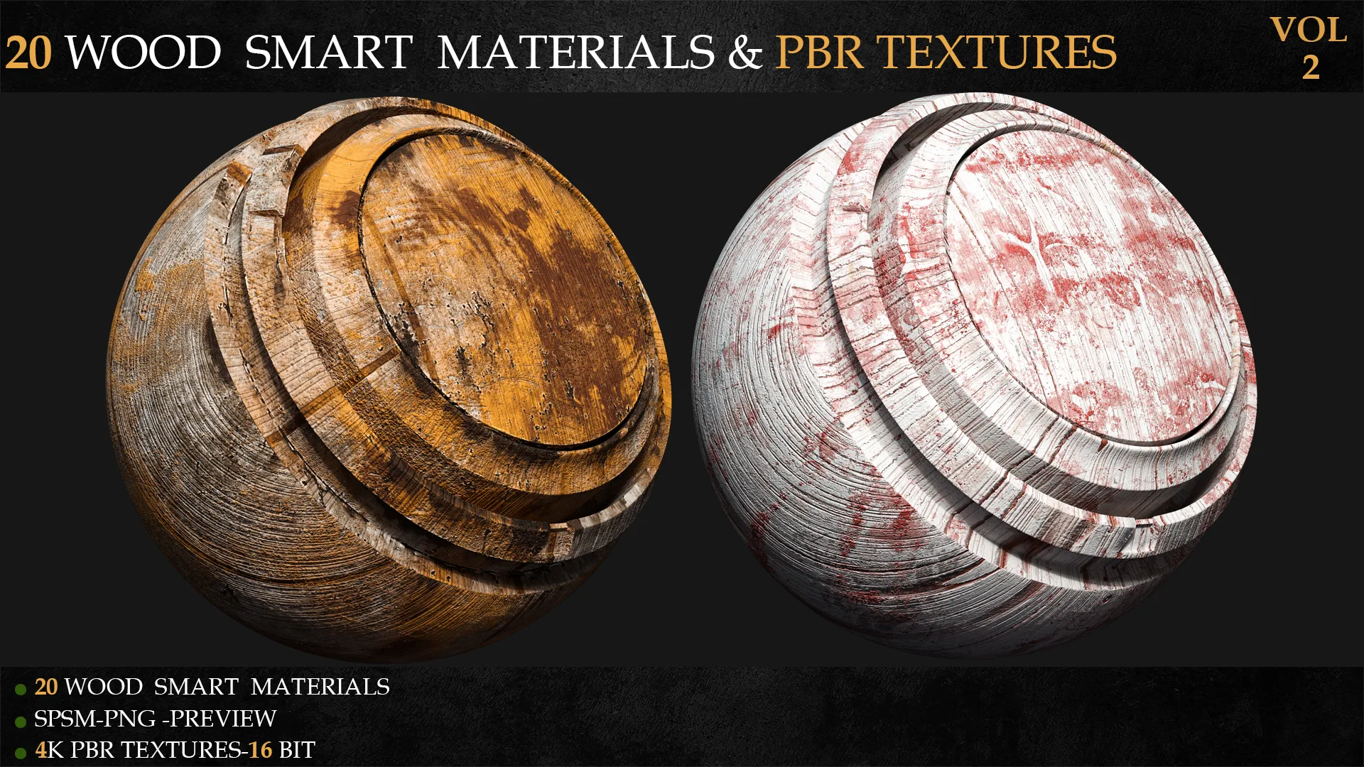 20 WOOD SMART MATERIALS & PBR TEXTURES-VOL 2